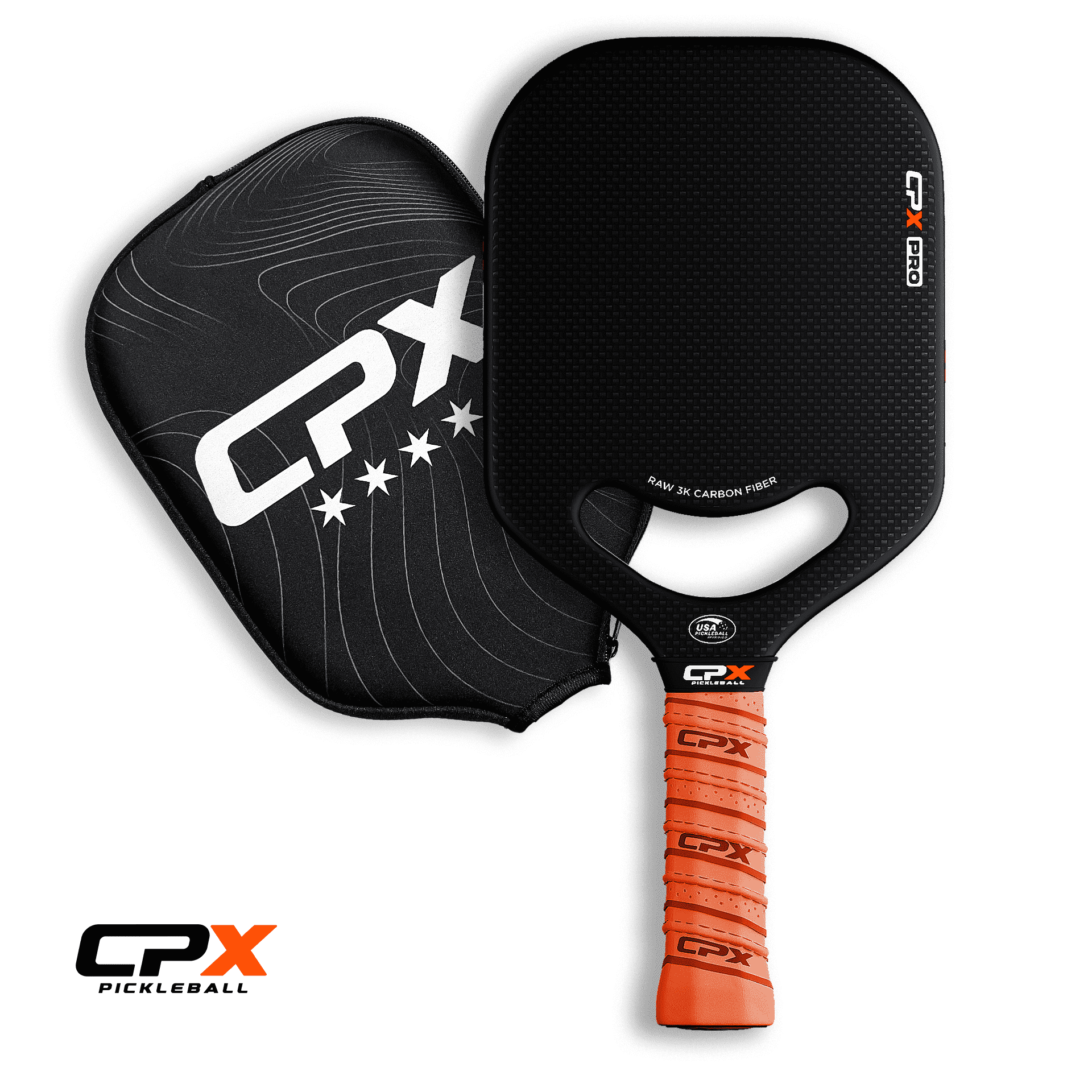 CPX Pickleball Pro Carbon Fiber Paddle (Black, 19mm Honeycomb Core) njp89
