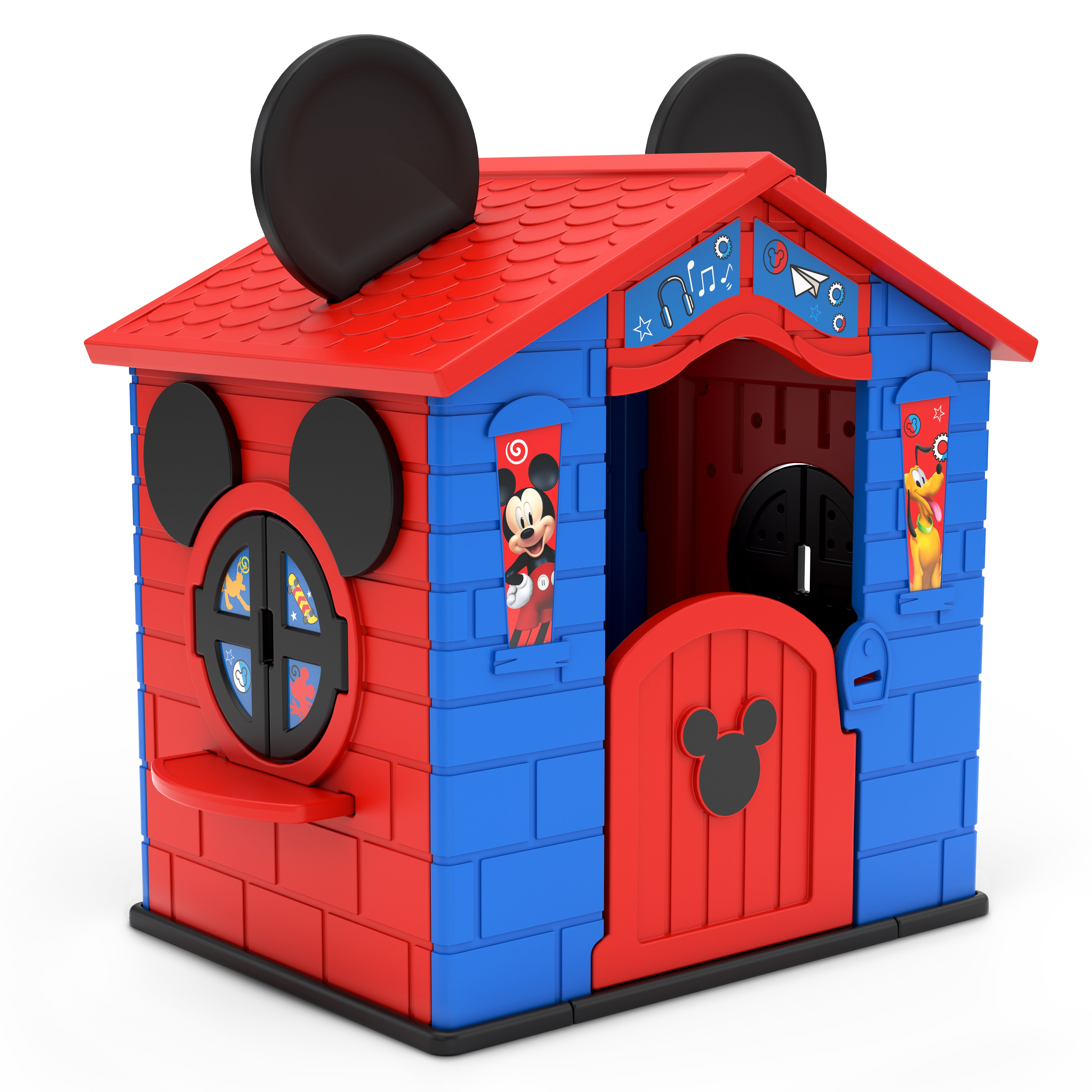 Delta Children Disney Mickey Mouse Plastic Playhouse for Indoor and Outdoor Play (52.9 in x 35 in x 54 in) dif7d