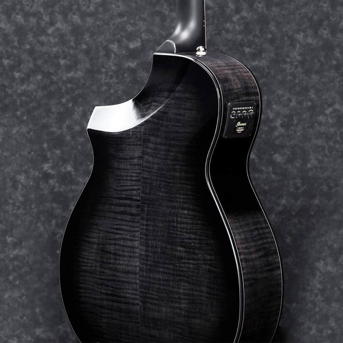 Ibanez AEWC400 Acoustic Electric Guitar with Rosewood Fingerboard (Transparent Black Sunburst) abi9e