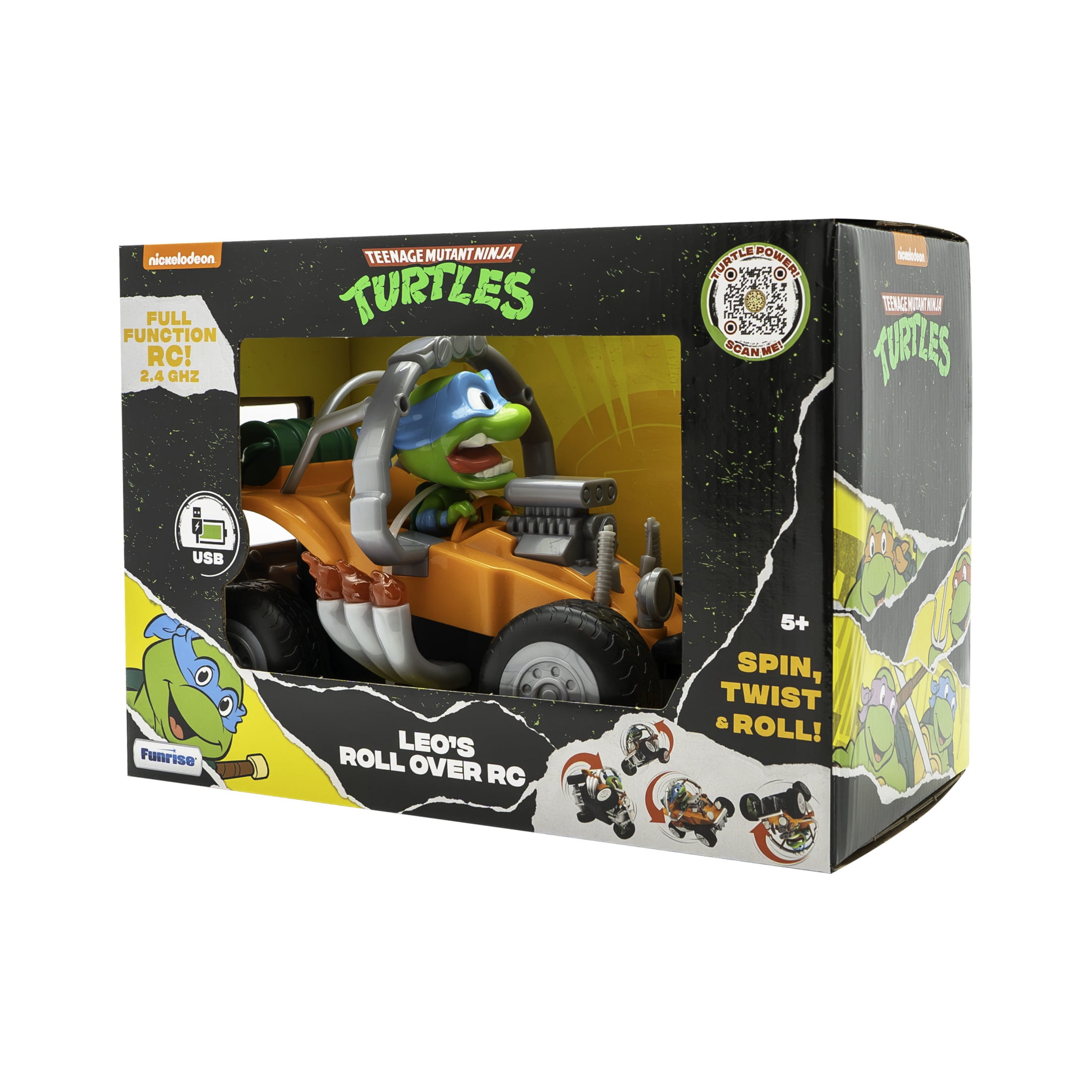 Teenage Mutant Ninja Turtles Leo's Roll Over RC Vehicle (Blue, 10 in) whv41
