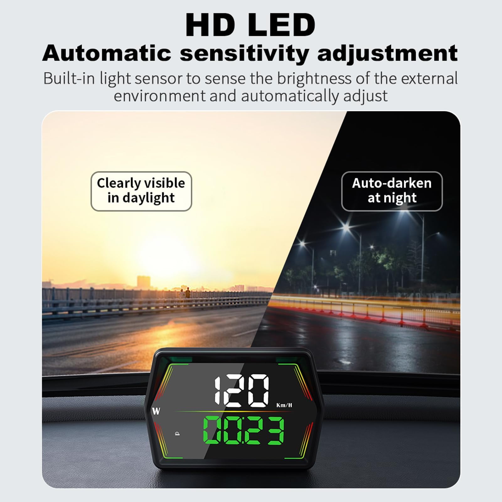 LC-dolida GPS Speedometer Heads Up Display for Cars with Overspeed Alarm and Fatigue Driving Reminder (Black) 6ngo5