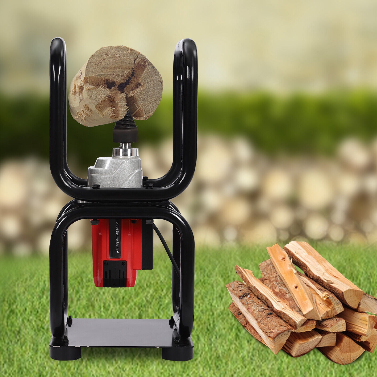 TFCFL Electric Log Splitter, 3.3KW Heavy-Duty Firewood Splitting Machine (Black, 450 RPM) wu2b3