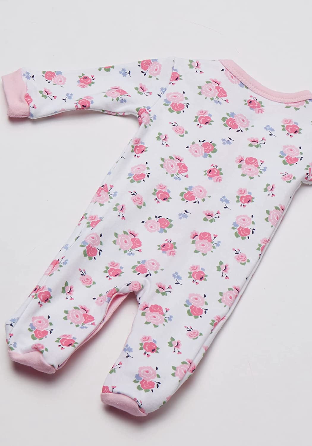 Luvable Friends Baby Girl Cotton Snap Sleep and Play with Matching Cap (Floral, Preemie) vppn2