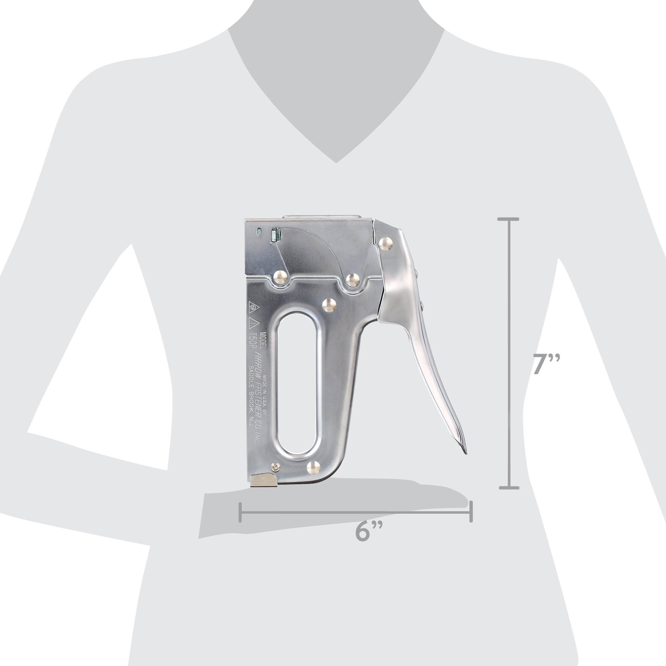 Arrow T50 Heavy Duty Manual Staple Gun for Upholstery and Woodworking (Chrome, 0.56 in) cy9lx