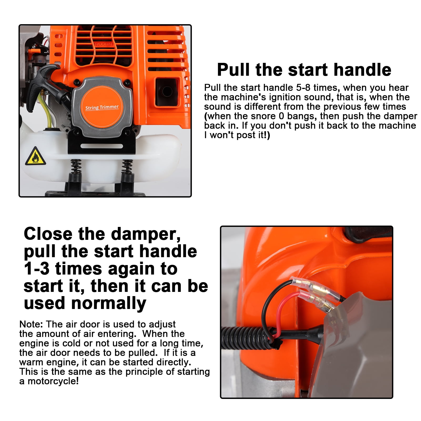 Happydeer 5-in-1 Gas String Trimmer and Brush Cutter Multi-Tool System (Orange, 52cc) xuxty