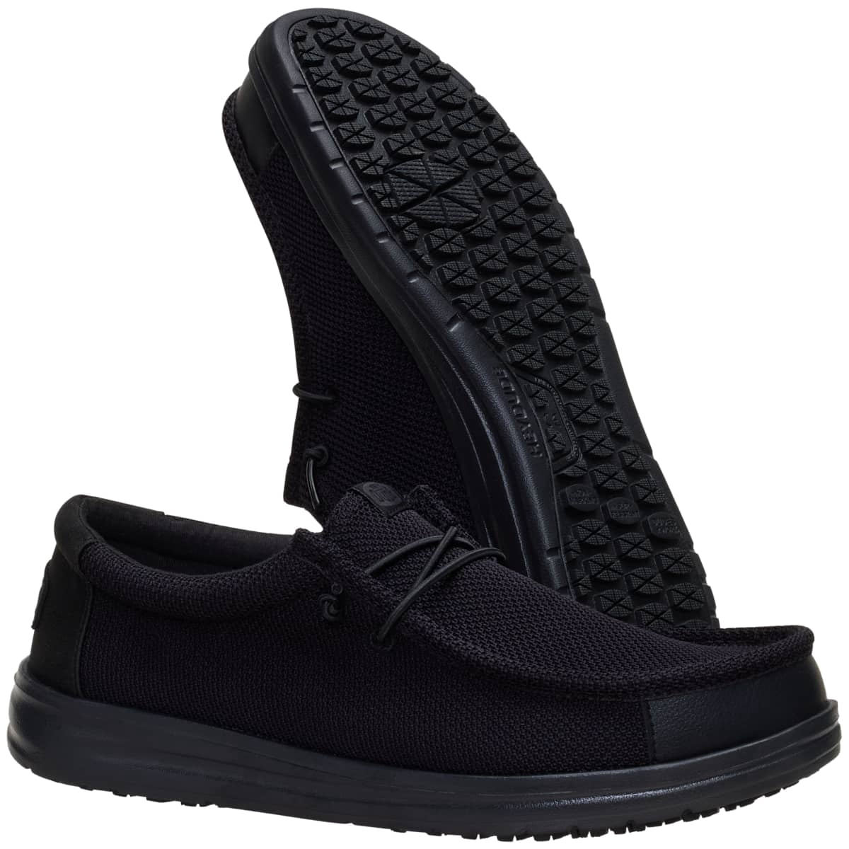 HEYDUDE Men Wally Work CE Slip-Resistant Loafers (Black, 15) 8w037