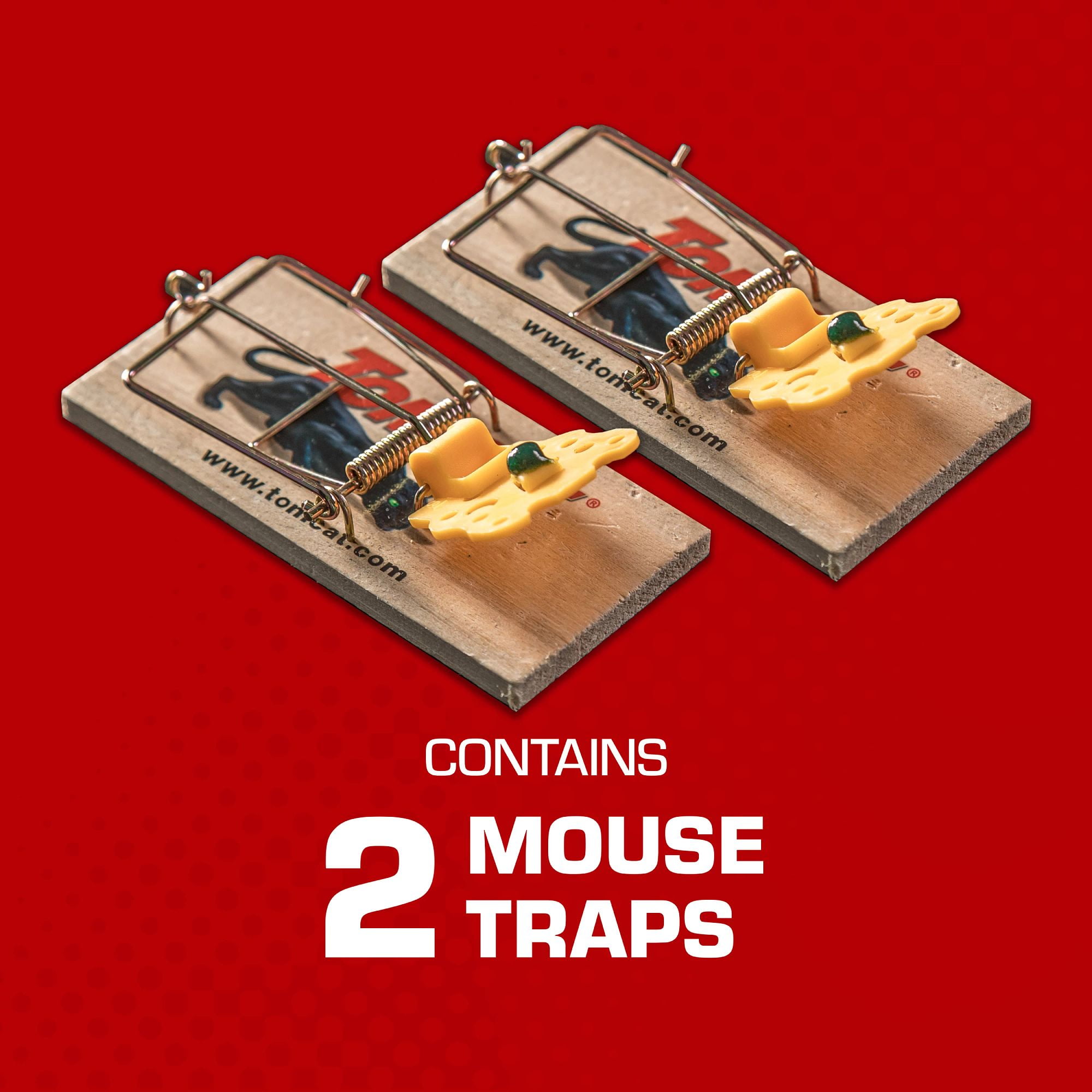 TOMCAT Mouse Traps (Wooden) Heavy-Duty Rodent Control (2 Pack) jd6os