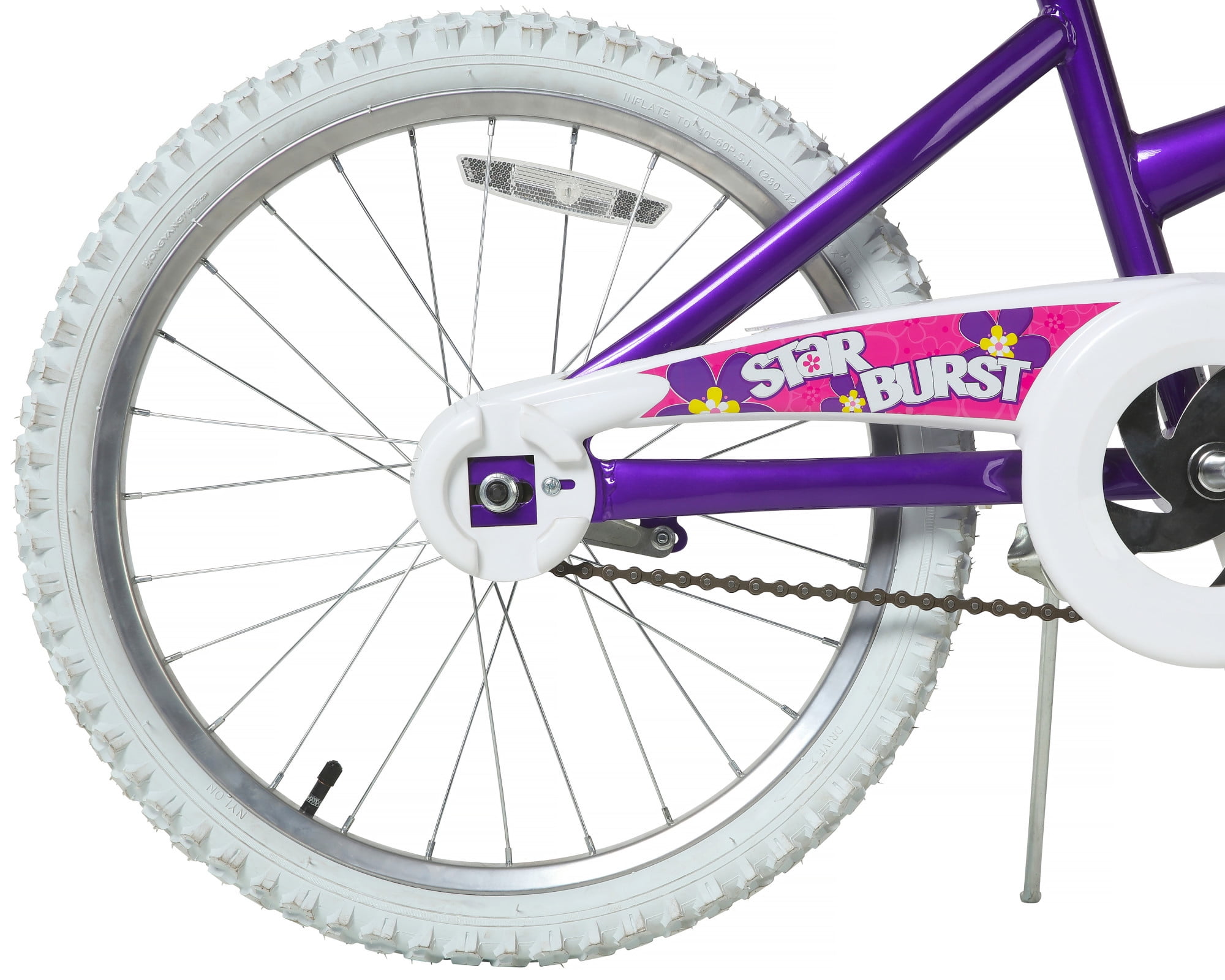 Dynacraft Magna Star Burst Children's Bike, Durable Steel Frame, Pink Glitter Finish (20 in) b0flj
