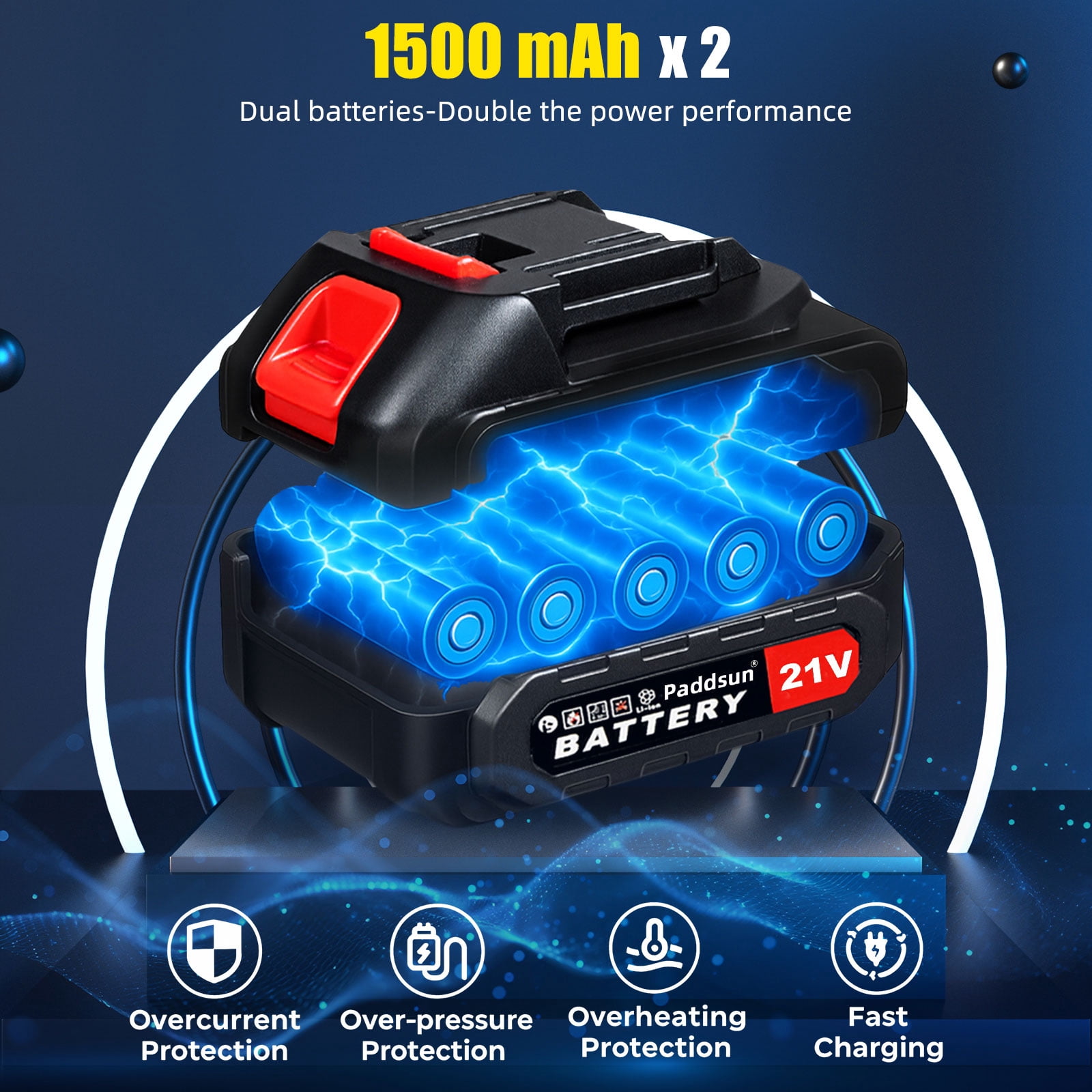 Paddsun Electric Leaf Blower, 21V Cordless Handheld Power Tool for Patio and Lawn Care (2.16 lb) 0kz24