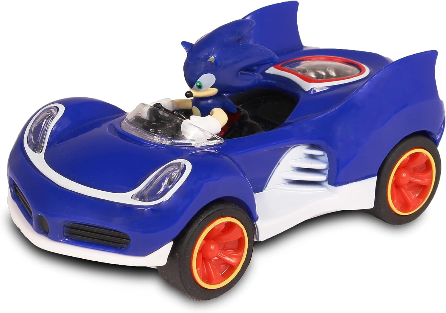 Sonic the Hedgehog Pull-Back Racing Car Toy, Collectible Speed Star Vehicle for Kids (Blue, 3.9 in x 2 in) ohh9o