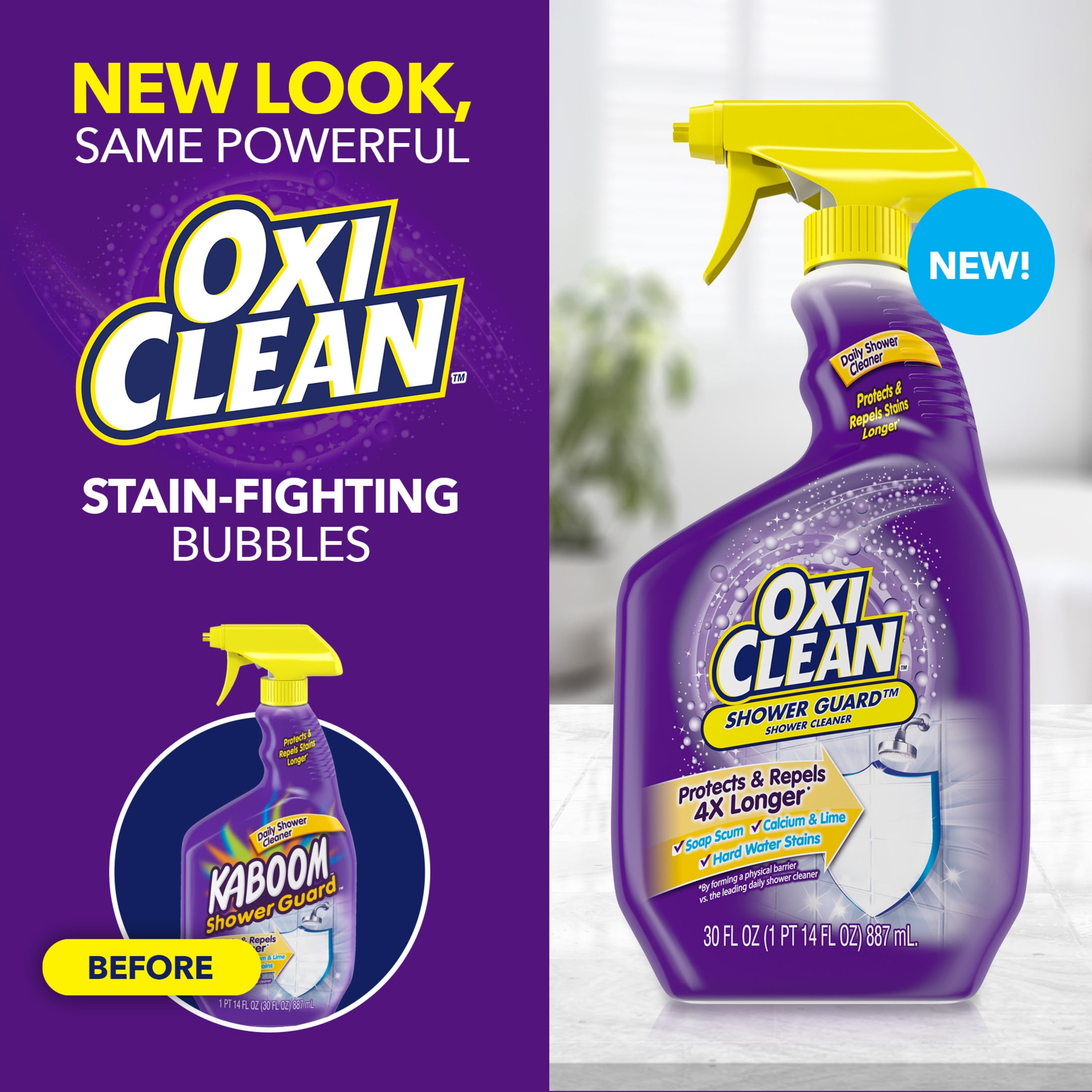 OxiClean Shower Guard Daily Shower Cleaner, Stain Repellent Barrier (30 oz) 7rsrq