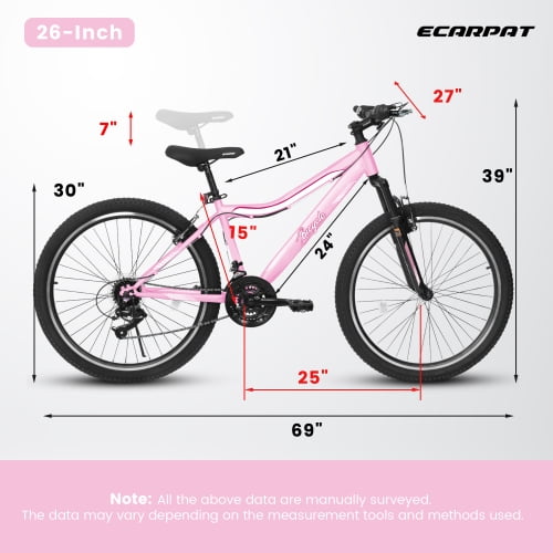 POVANLI 26-inch Mountain Bike, Aluminum Frame 21-Speed Bicycle with Dual V-Brakes and Shock-Absorbing Front Fork (Black and Orange, 26 in) afweg