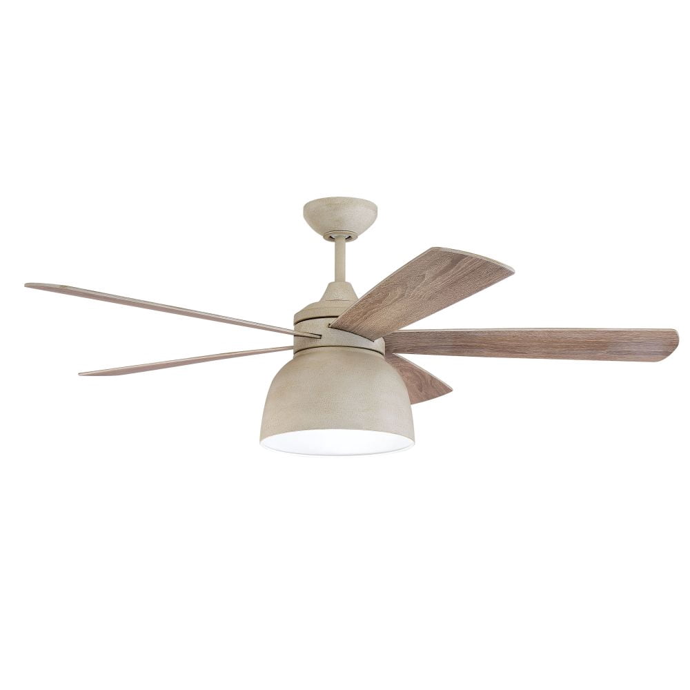 Craftmade Ventura Ceiling Fan with Integrated LED Light (Cottage White, 52 in) 9rkah