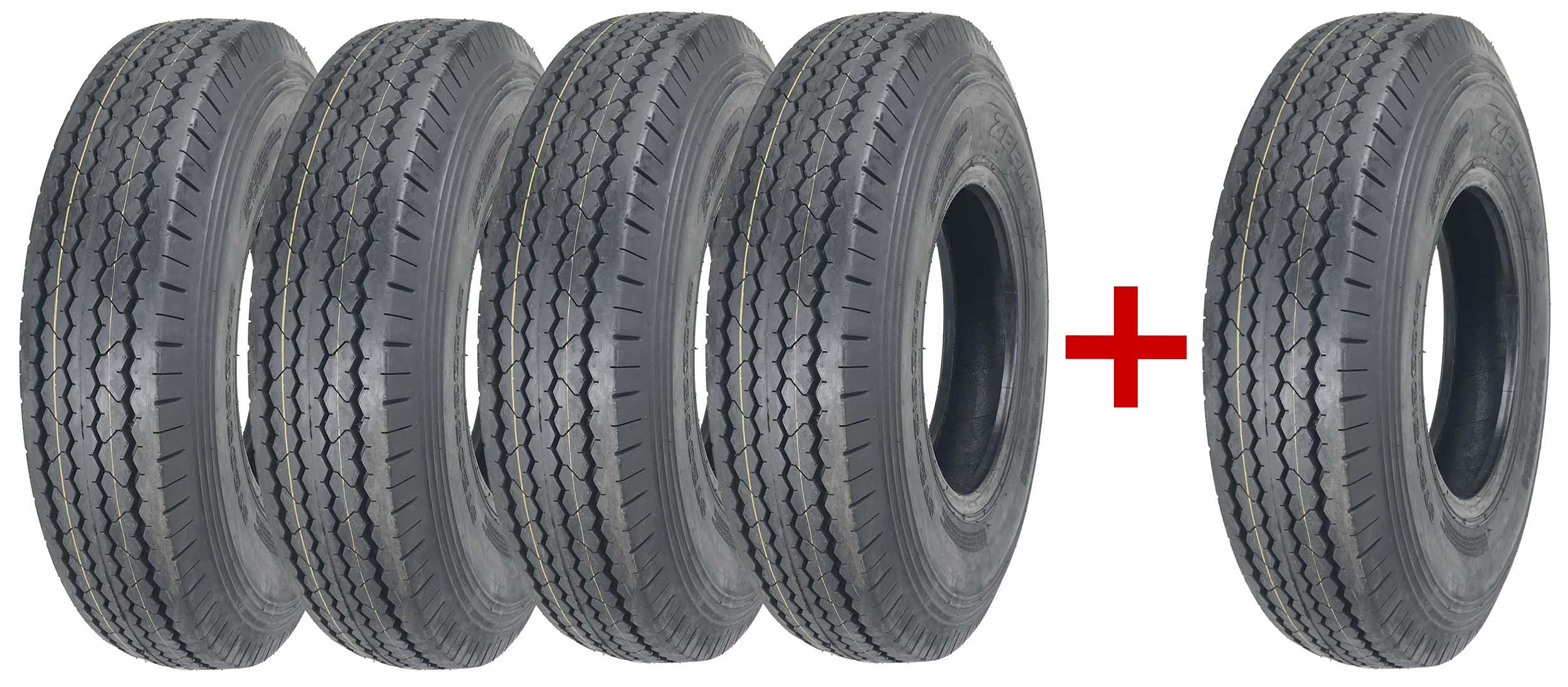 Zeemax Heavy Duty Trailer Tires ST225/90D16 10-Ply (5 Pack, 3440 lbs Load Capacity) i41q9