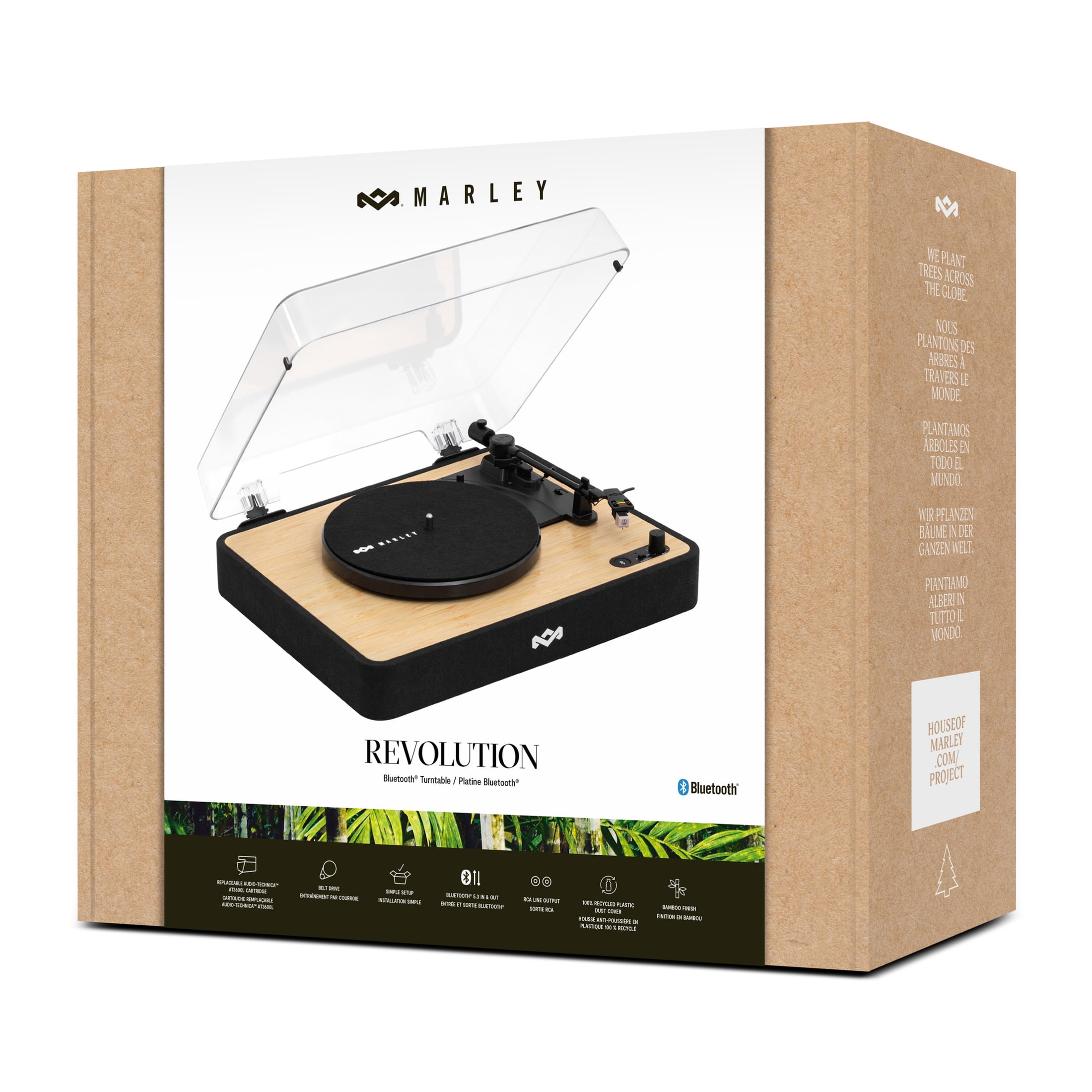 House of Marley Revolution Turntable (Black, 17 in x 14 in) mp5ry