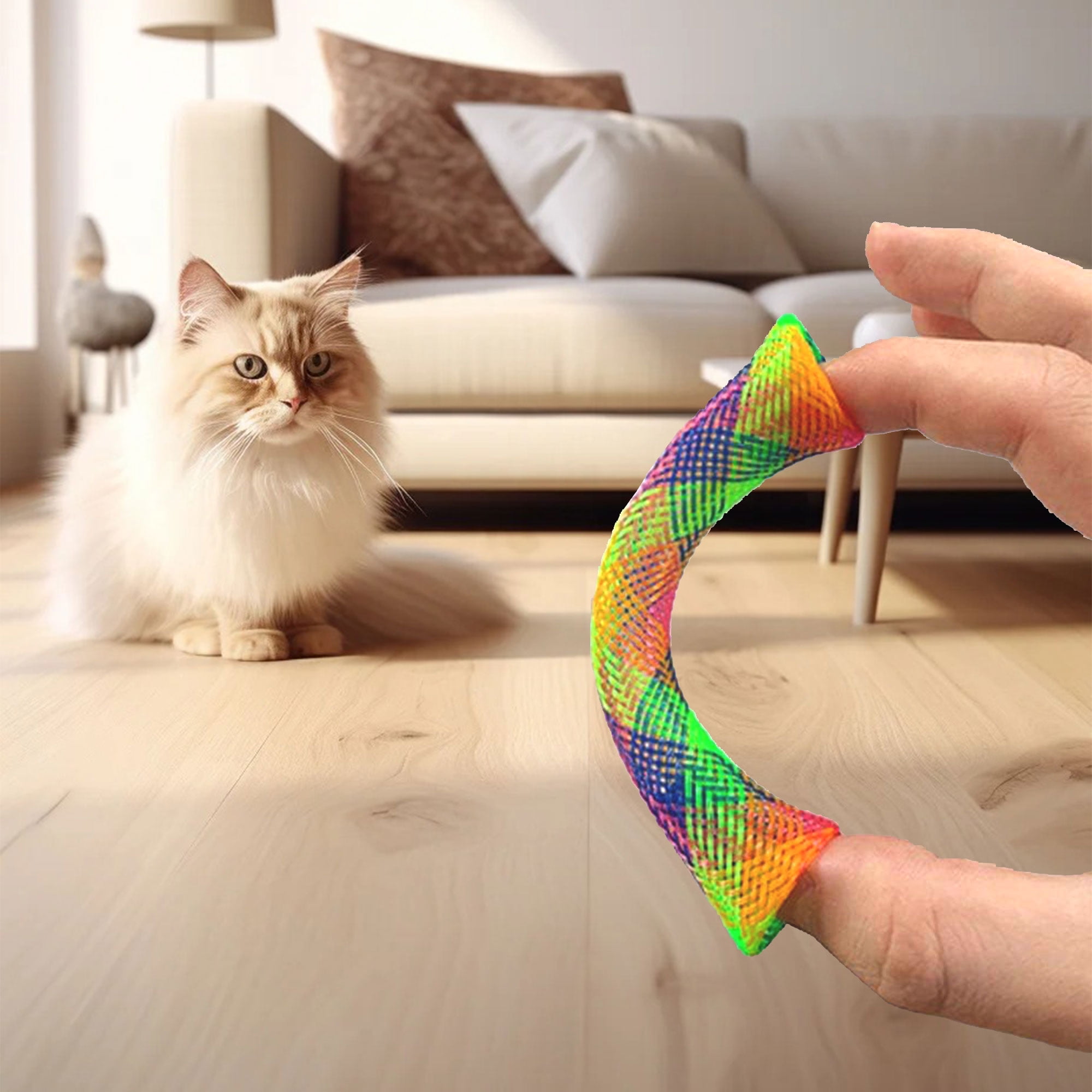 Semfri Interactive Cat Toy Set with Collapsible Tunnel and Feather Teaser Wands (22 Piece Set) pjt9f - Image 7