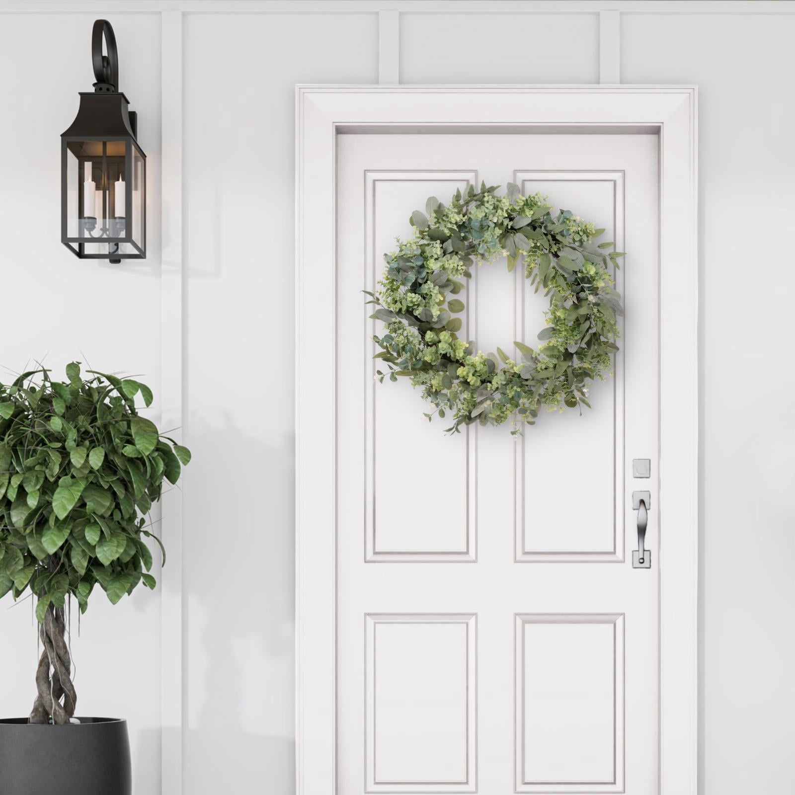 Puleo International Artificial Eucalyptus Spring Wreath with Creeping Jenny Leaves (Green, 30 in) 7bo0p