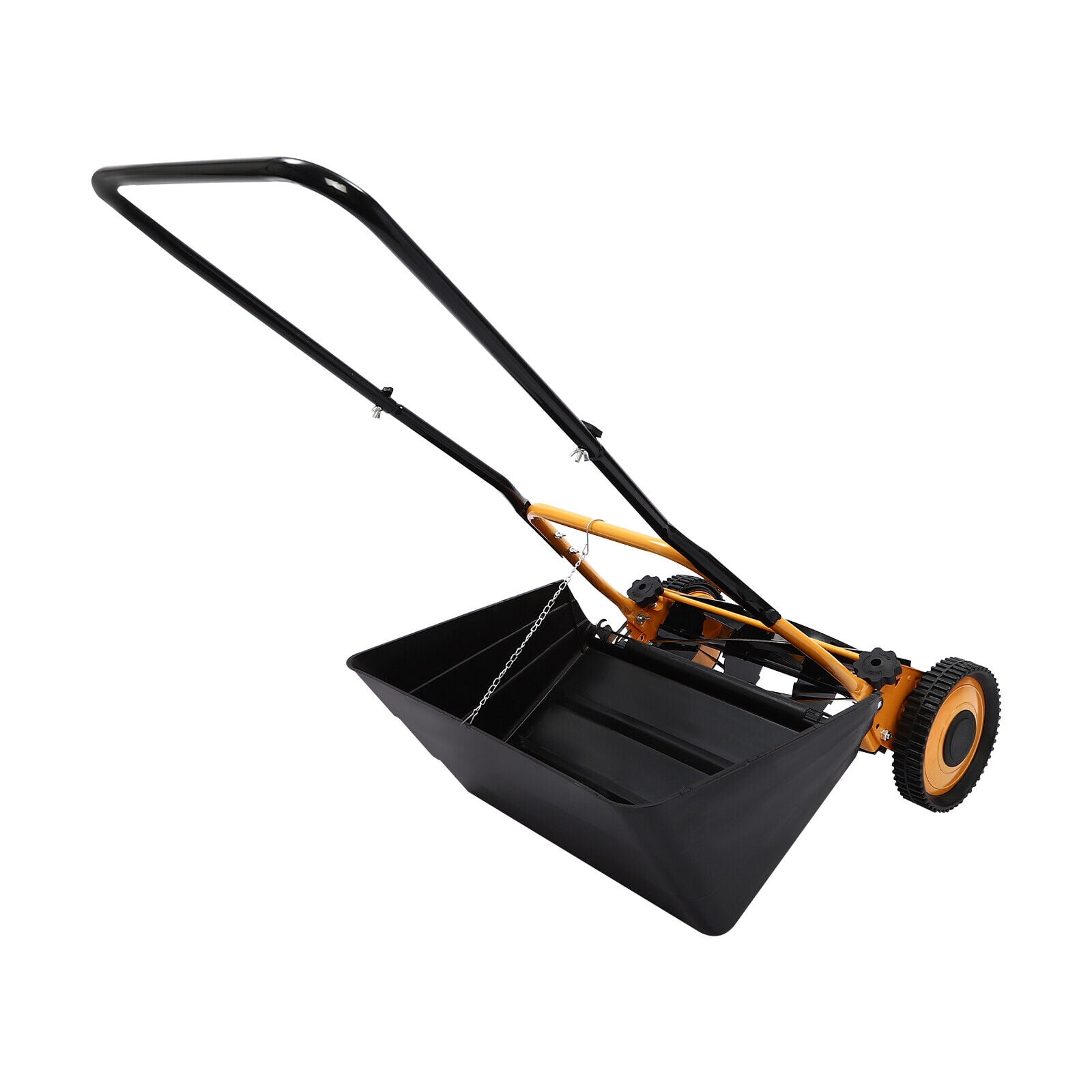 Generic 16-inch Manual Hand Push Lawn Mower with Grass Catcher (Black, 16 in) s1j2u