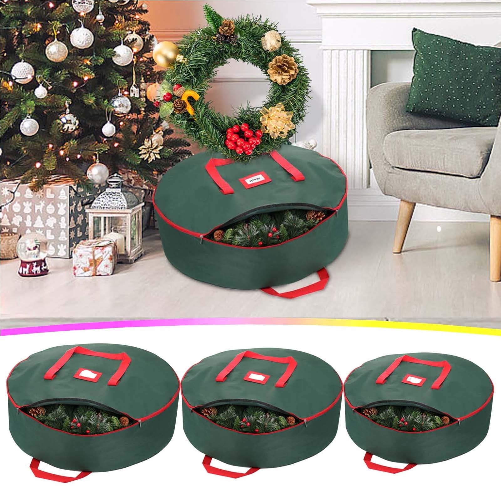 Aihimol Heavy Duty Wreath Storage Bag, Waterproof Christmas Wreath Holder for Seasonal Organization (Green, 29 in) 9kuj2