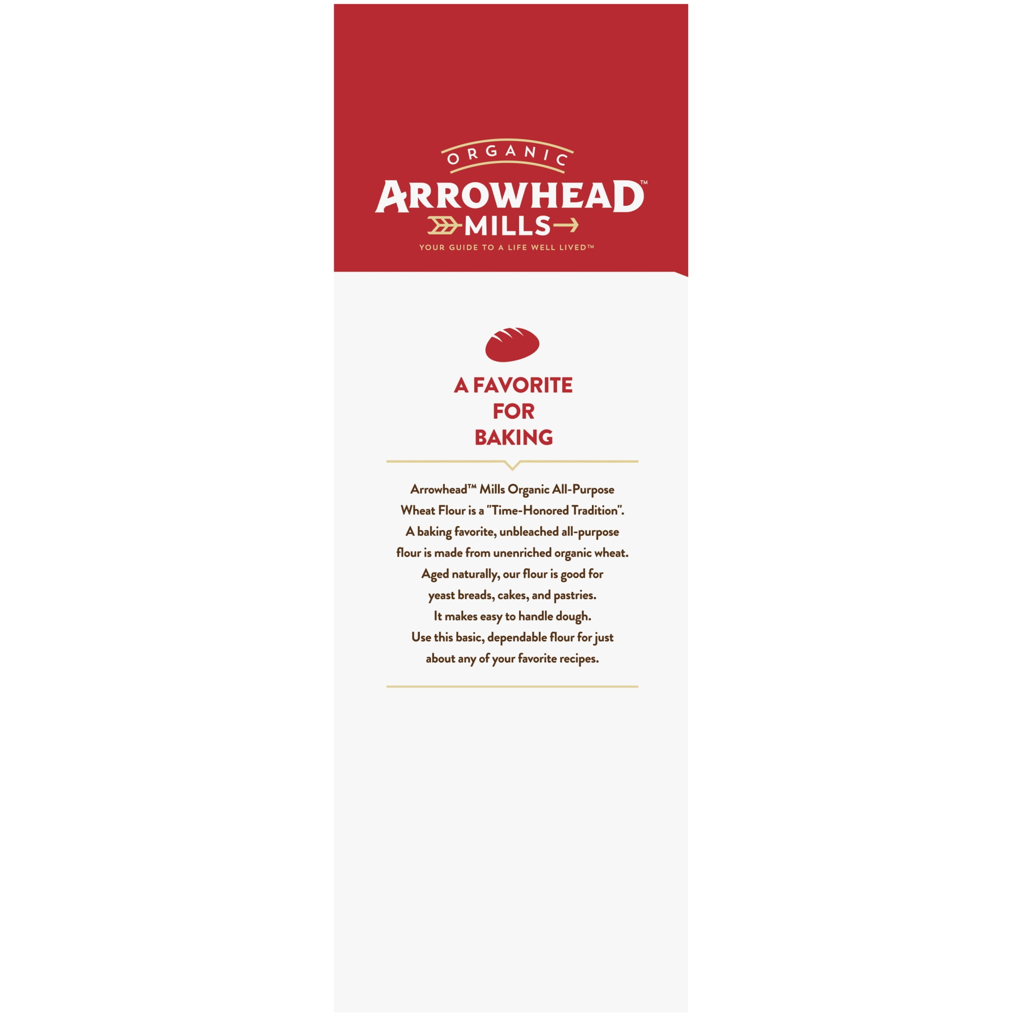 Arrowhead Mills Organic All Purpose Flour, Unbleached Baking Ingredient (5 lb) csw21