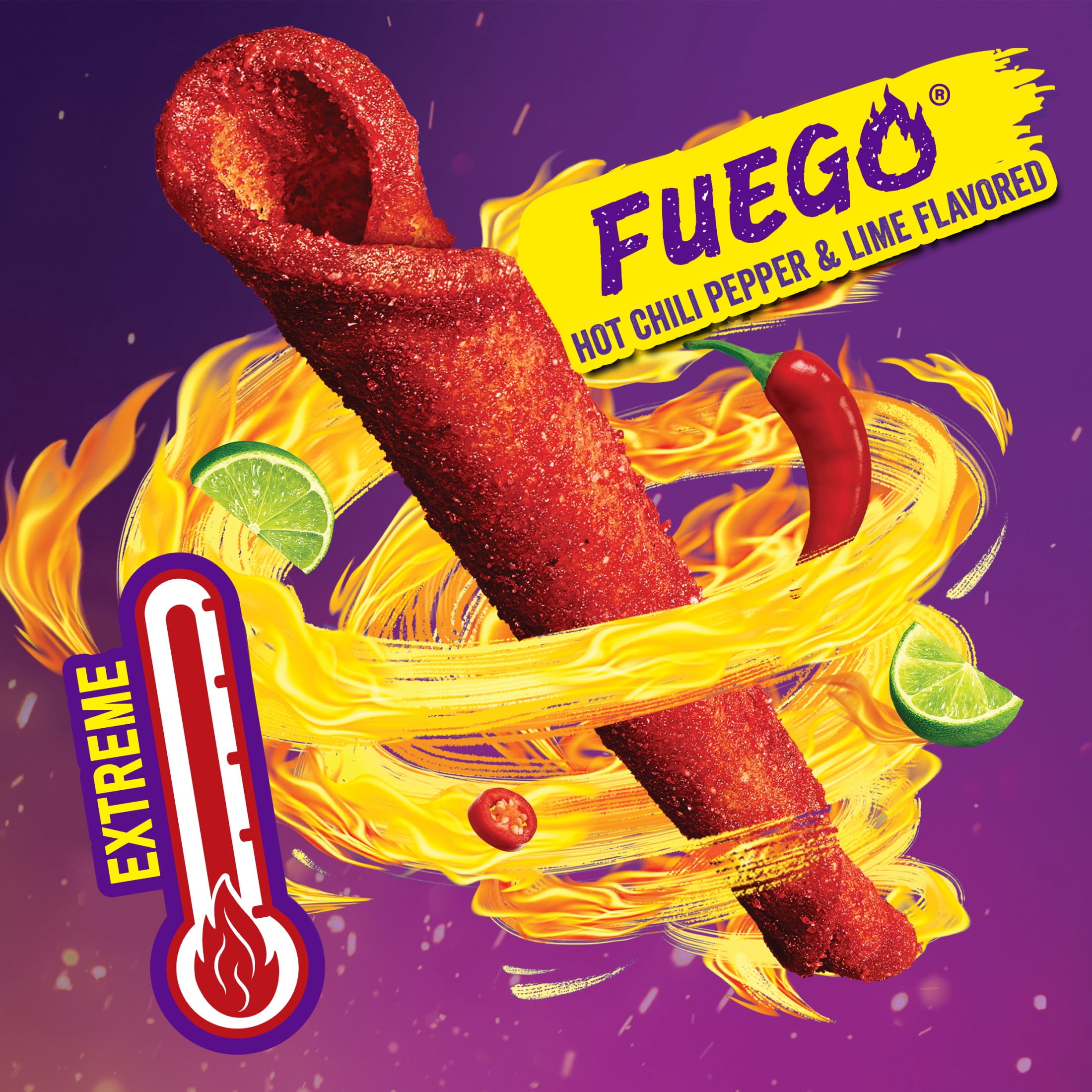 Takis Fuego Rolled Tortilla Chips, Hot Chili Pepper & Lime Flavor (9.9 oz, Pack of 3) d7anm