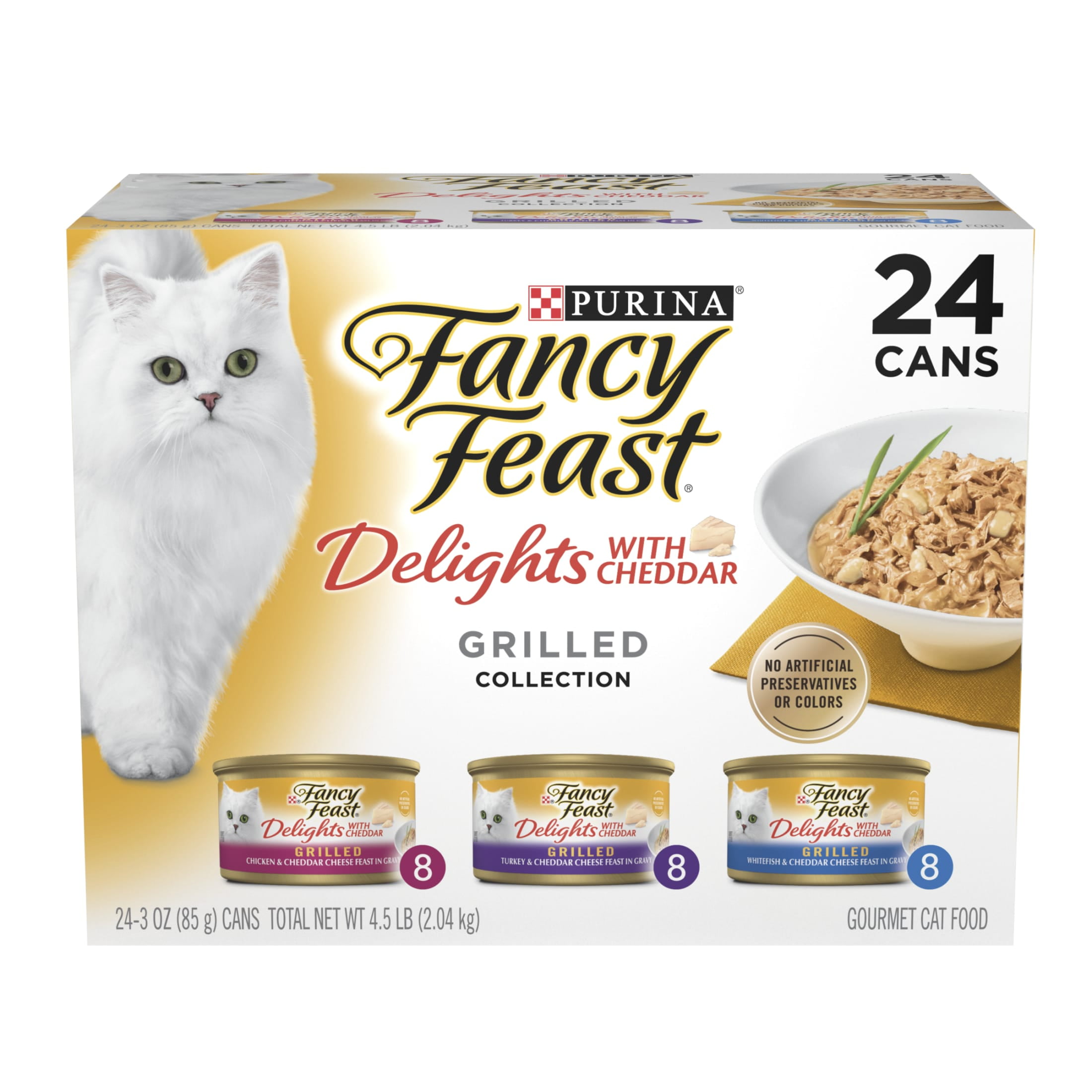 Fancy Feast Delights with Cheddar Wet Cat Food Grilled Variety Pack (3 oz) anad5