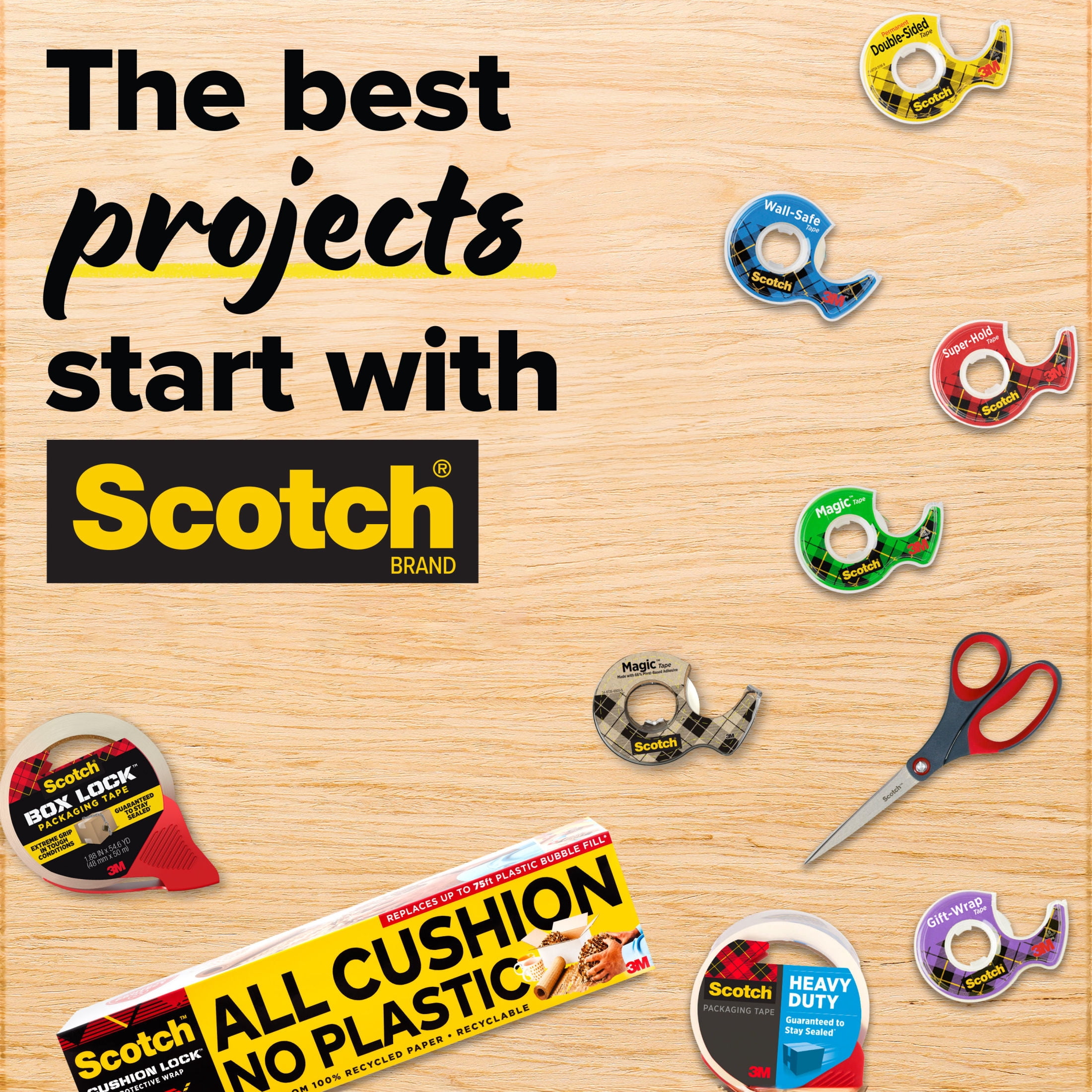 Scotch Magic Tape with Dispensers, Invisible Matte Finish, Permanent Adhesive (Clear, 0.75 in. x 650 in., 6 Pack) ezo4j