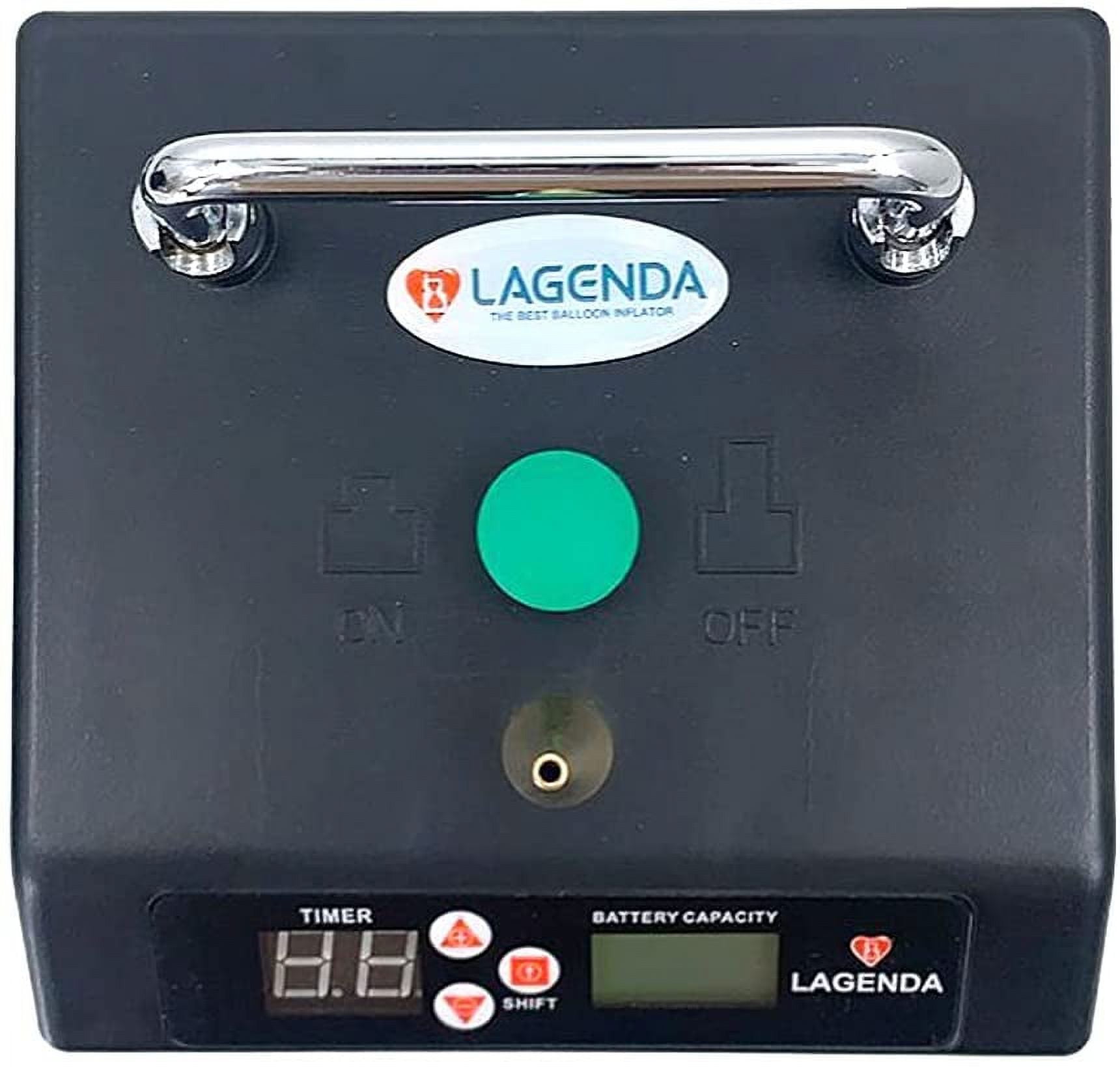 ECUTEE Electric Balloon Pump with Timer and Battery Display (Black, 5.5 x 5.5 x 6.7 in) k5cxb