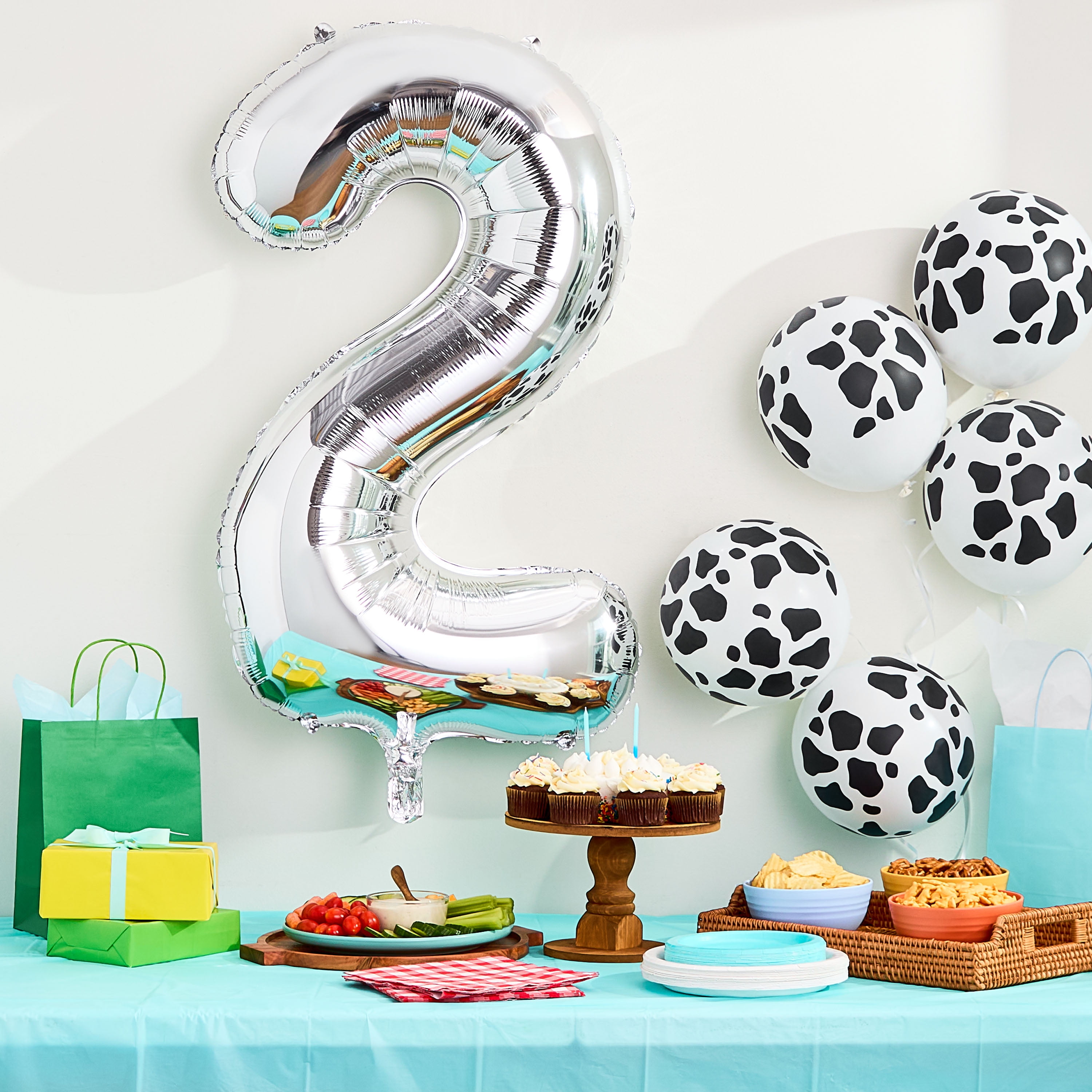 Way To Celebrate Number 2 Foil Balloon, Decorative Party Mylar Balloon (Silver, 33 in) ps8l6