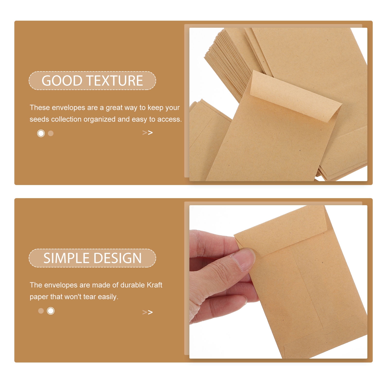 Raindrops Kraft Paper Envelopes for Seed Storage and Organizing (120 Pack) j7ot4