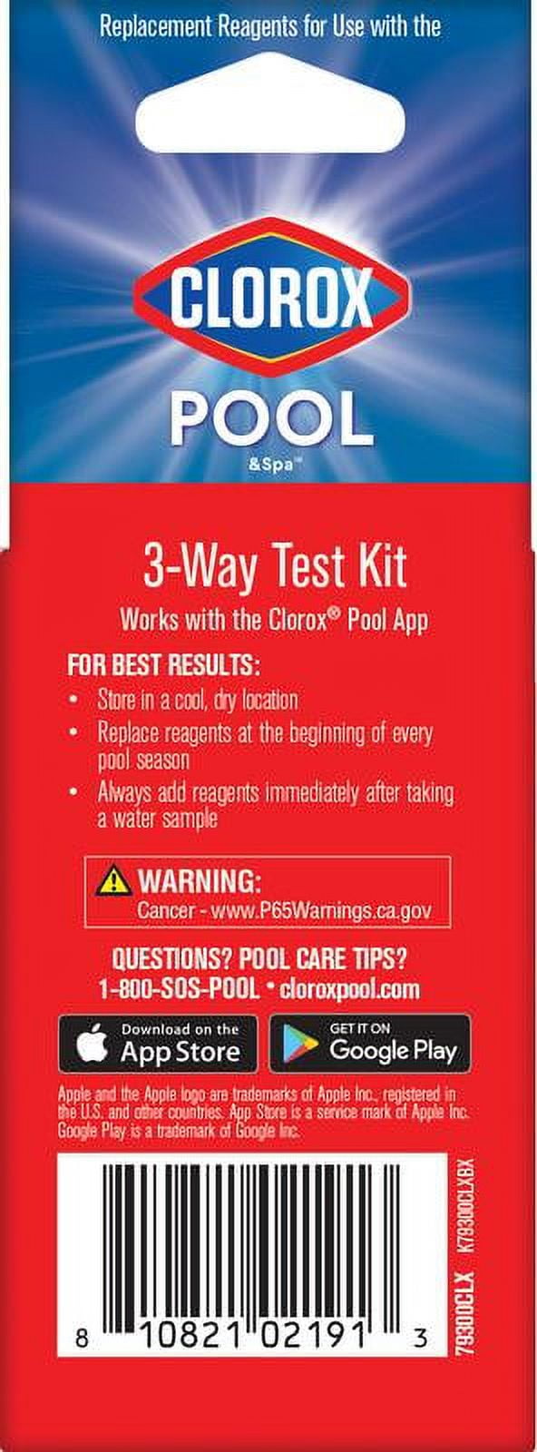 Clorox Pool&Spa 3-Way Reagent Refills for Swimming Pool Water Testing (0.5 fl oz) qda1p