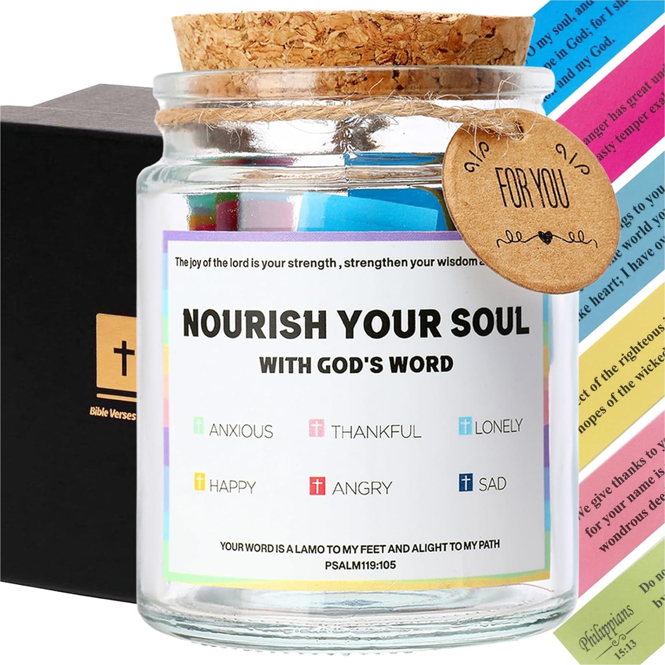 Select Goodness Bible Verse Jar, Inspirational Prayer Jar for Daily Encouragement (Yellow, 16 oz) 8vw2s