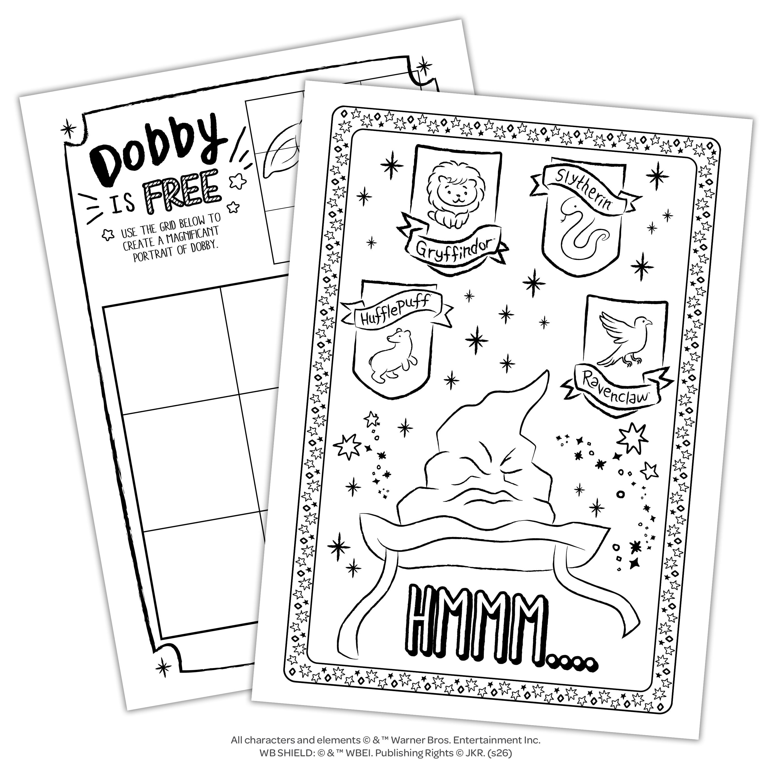 Harry Potter Coloring and Activity Book with 4 Wand-Shaped Crayons (Multicolor, 32 Pages) 3edhi