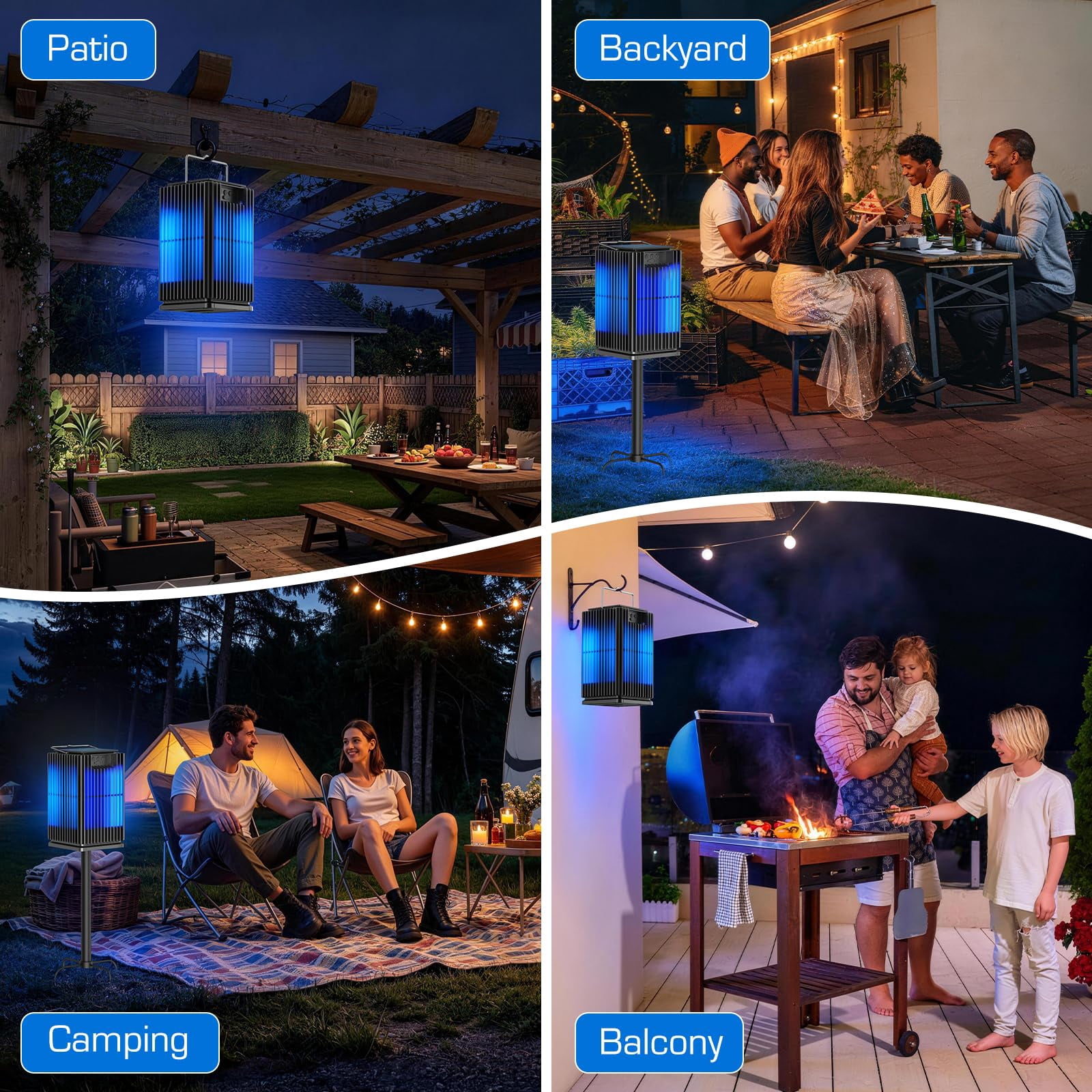 Aenkyo Solar Bug Zapper Outdoor Electric Mosquito Killer Lamp (Black, 2100 sq ft) 2n1y2