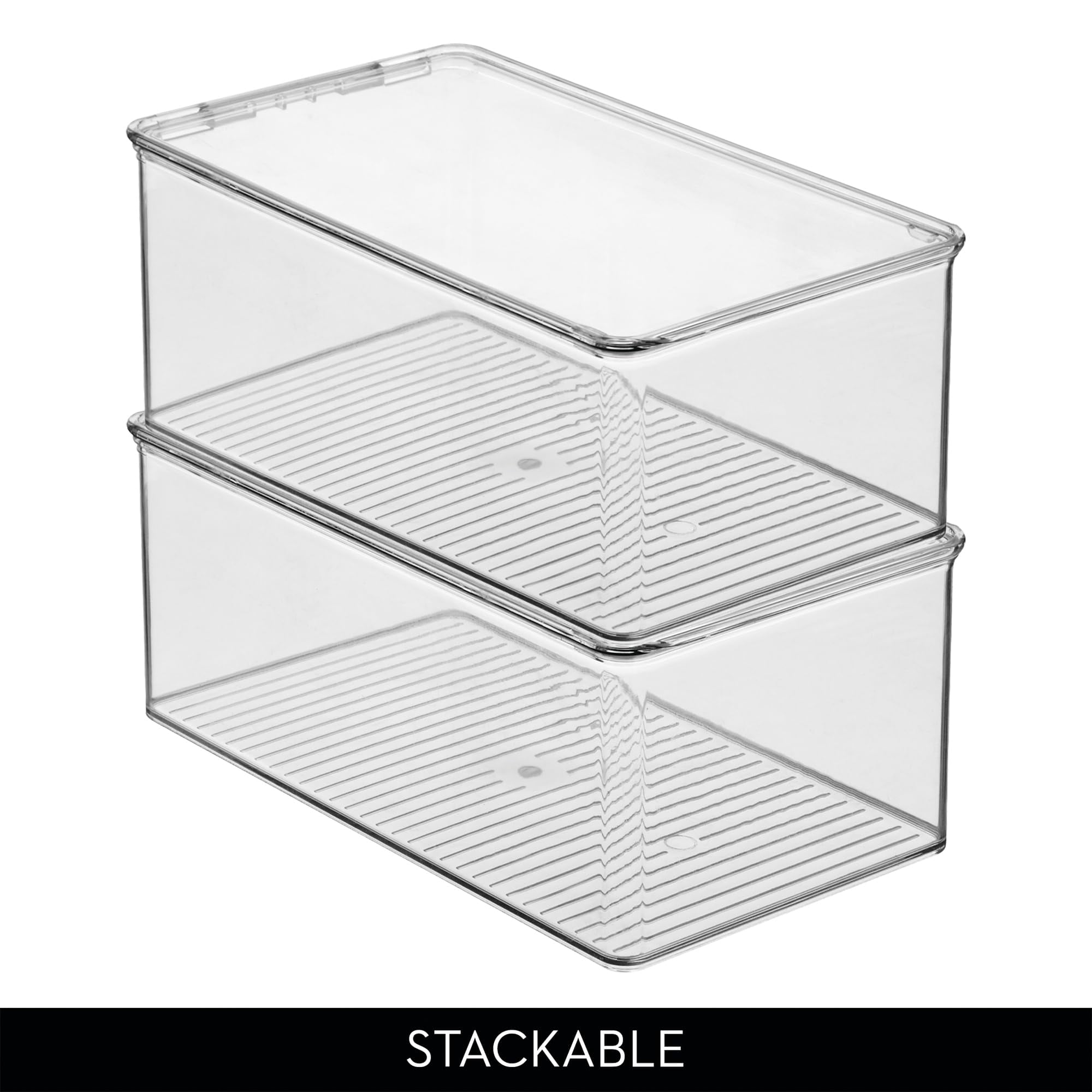 Generic Clear Plastic Stackable Shoe Box with Hinged Lid for Closet Organization (7.25 in x 12.75 in x 5.25 in) 3prwy