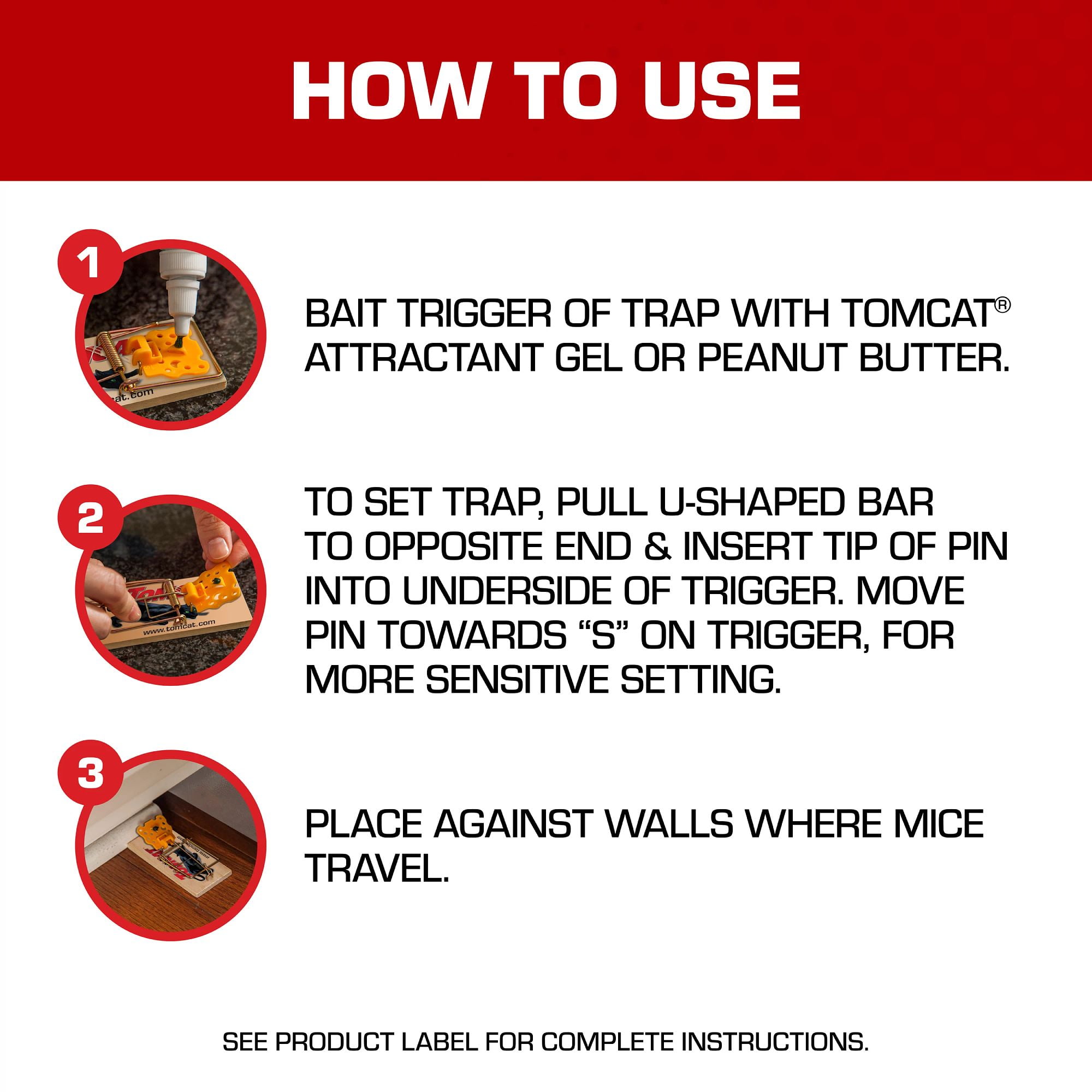 TOMCAT Mouse Traps (Wooden) Heavy-Duty Rodent Control (2 Pack) jd6os