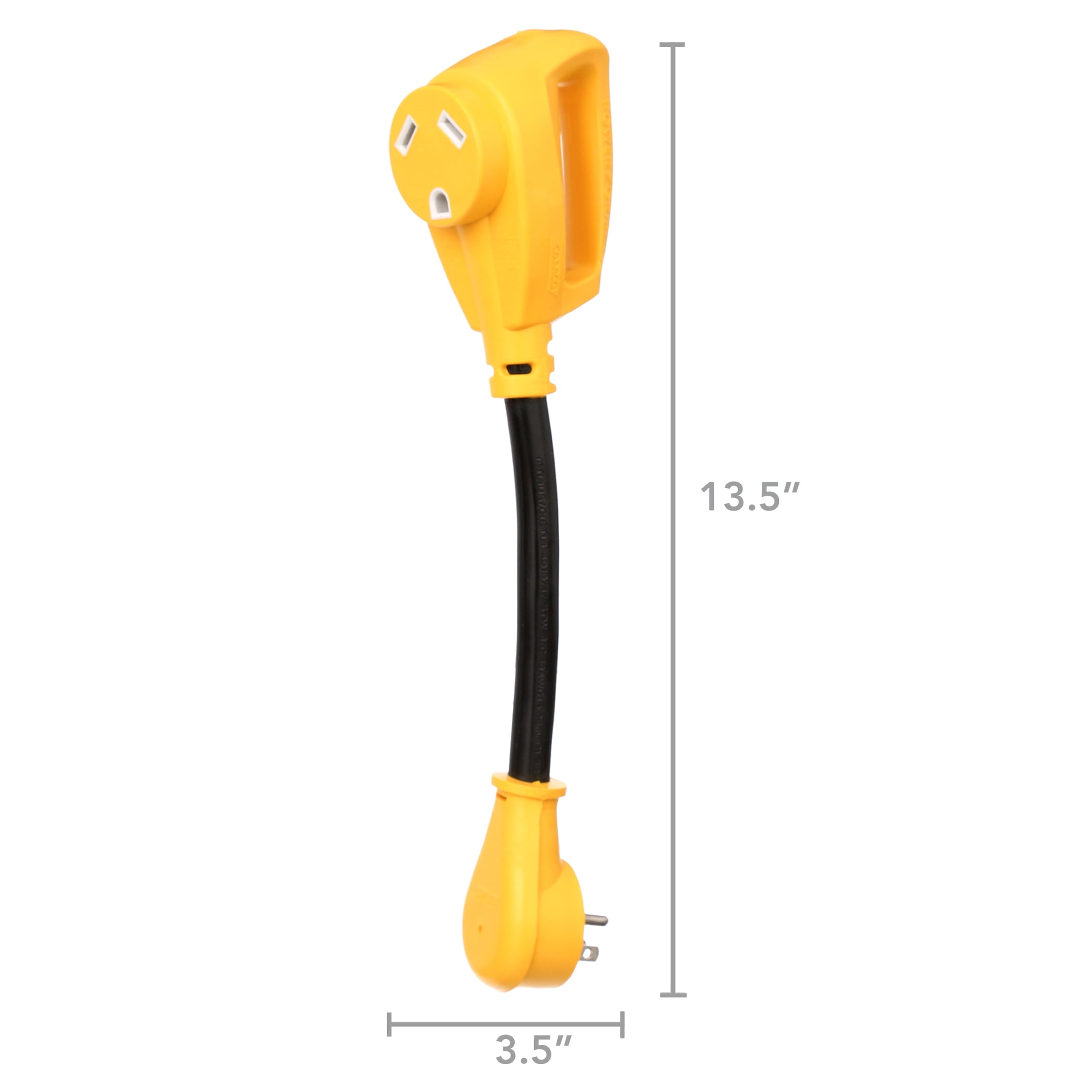 Camco Power Grip RV Electrical Adapter 15 Amp Male to 30 Amp Female (Yellow, 12 in) sqmkh