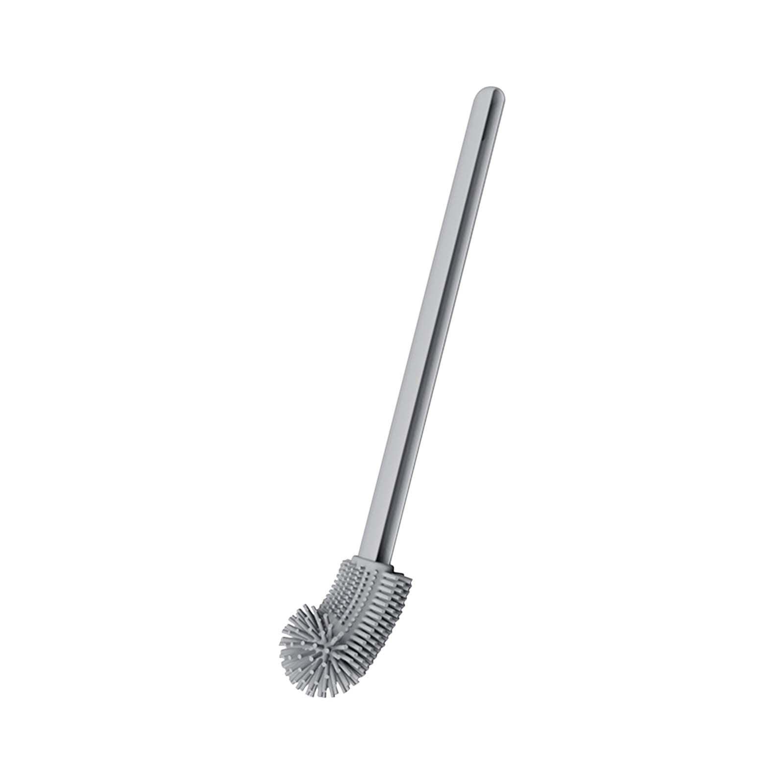 Skegnu Plastic Toilet Brush with Long Handle and Deep Cleaning Bristles (White, 15 in) f9chx