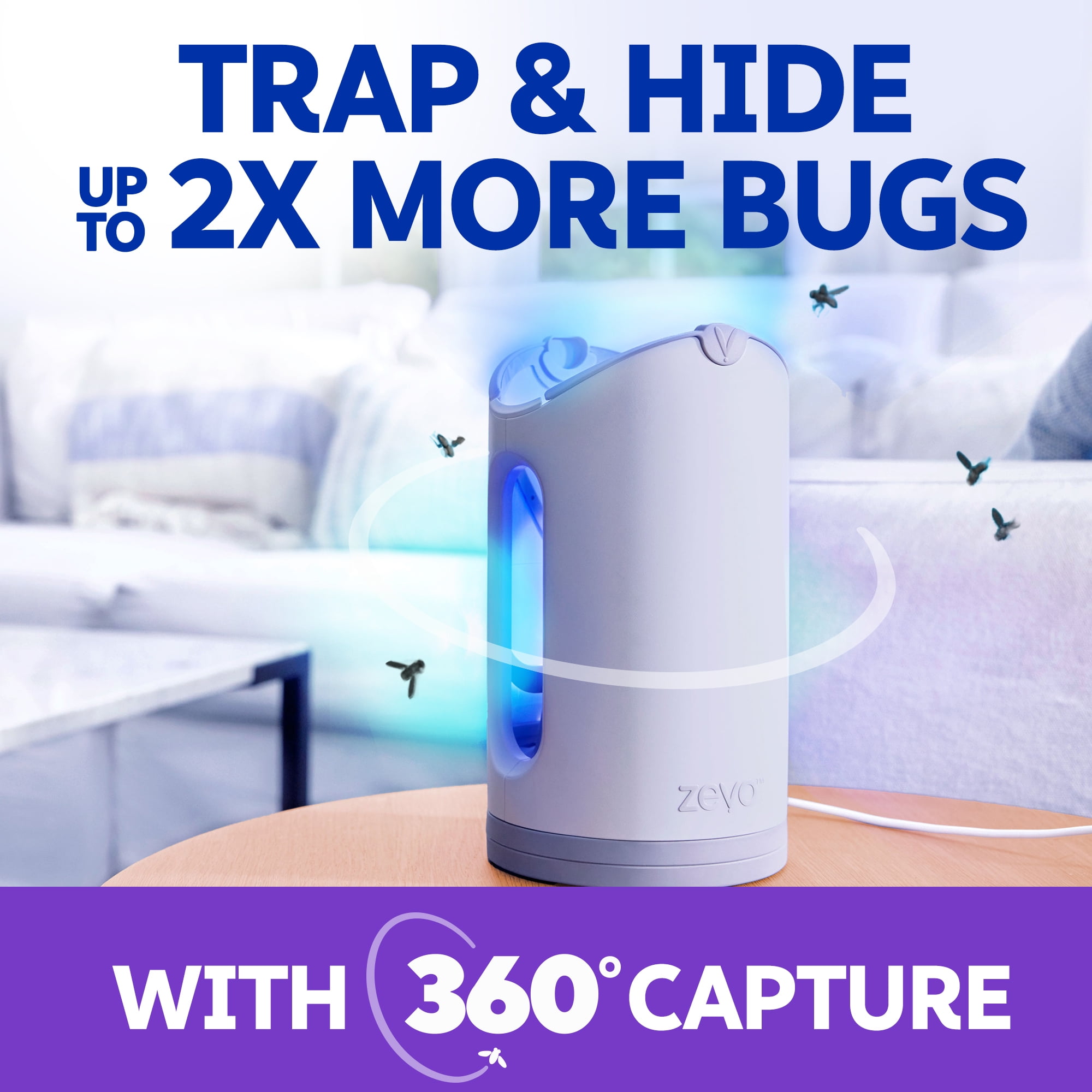 Zevo Max Indoor Flying Insect Trap (UV Light Attractant, 1 Device & 2 Cartridges) 9c2f7