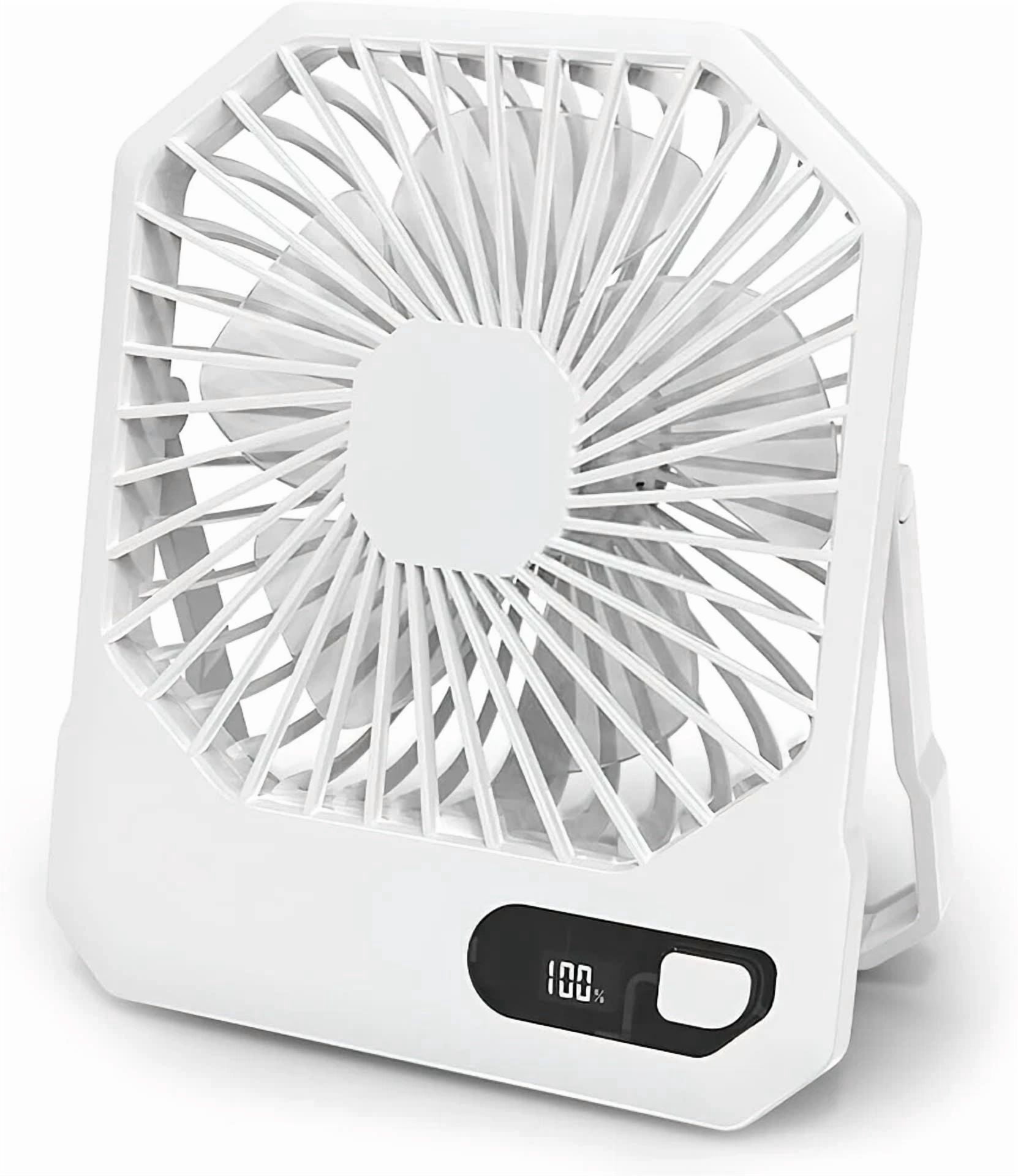Rhea Portable Desk Fan, Ultra Quiet Rechargeable Cooling Fan with 3 Speed Settings (2600mAh, 1 Unit) yk8hc