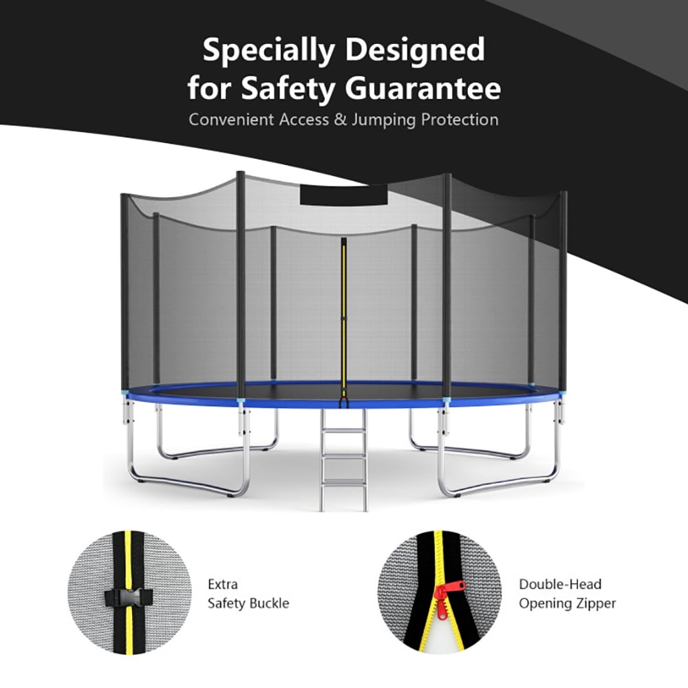 Resenkos Trampoline Replacement Safety Enclosure Net (Black, 10 ft) 851e4