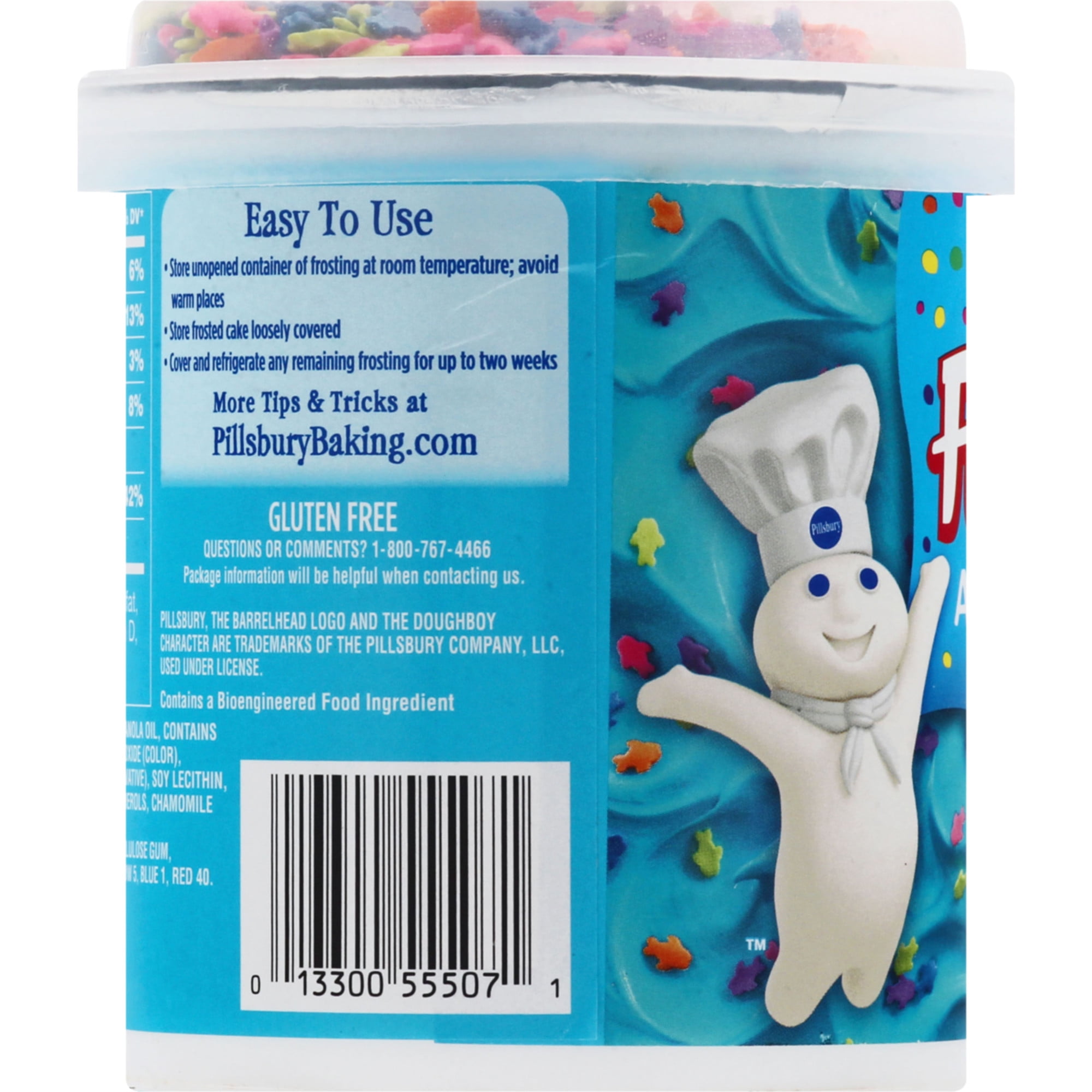 Pillsbury Funfetti Aqua Blue Vanilla Frosting with Sprinkles (Blue, 15.6 oz) 9eyvw