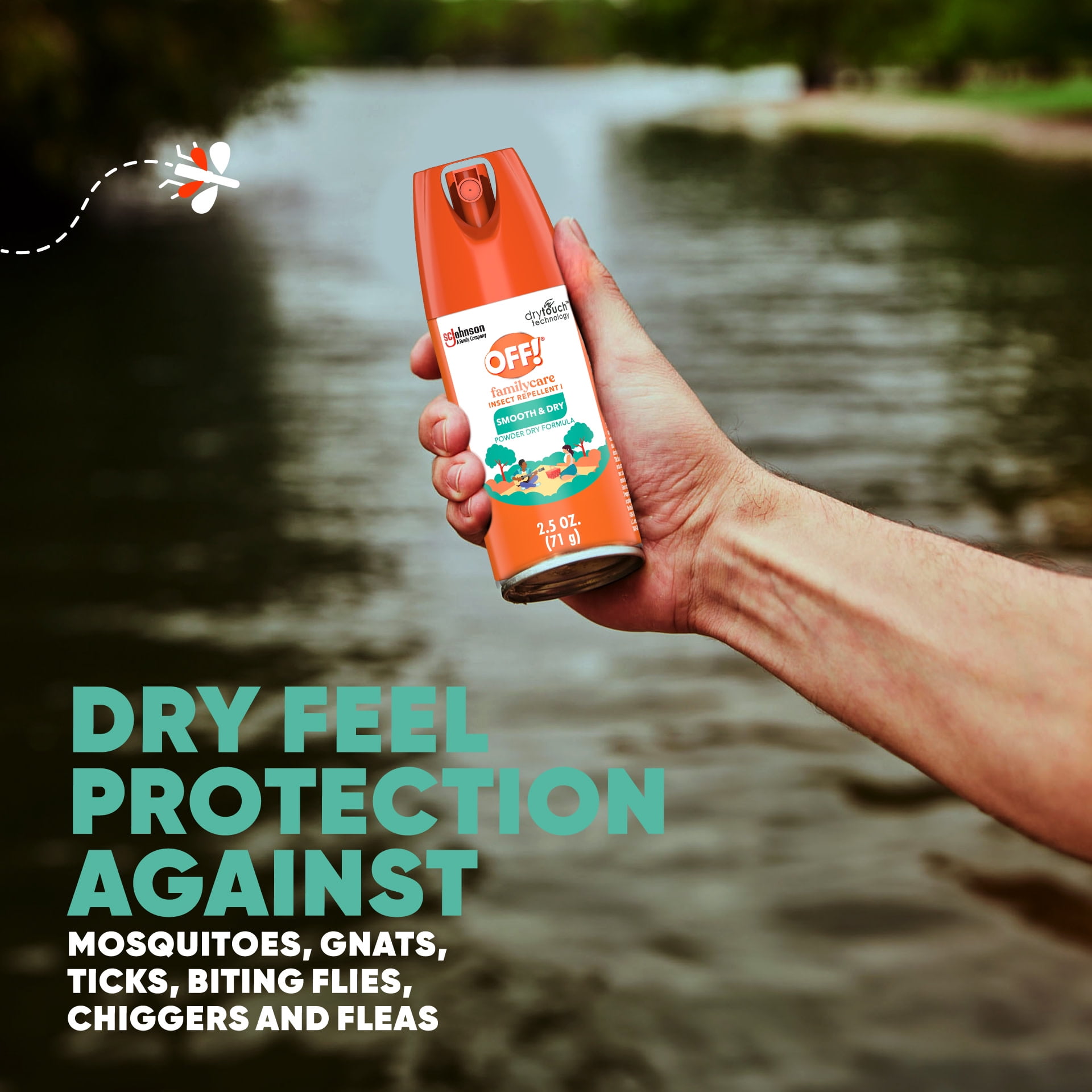 OFF! FamilyCare Insect Repellent, Smooth & Dry Formula, Long-Lasting Protection (Clear, 2.5 fl oz) ocr2k