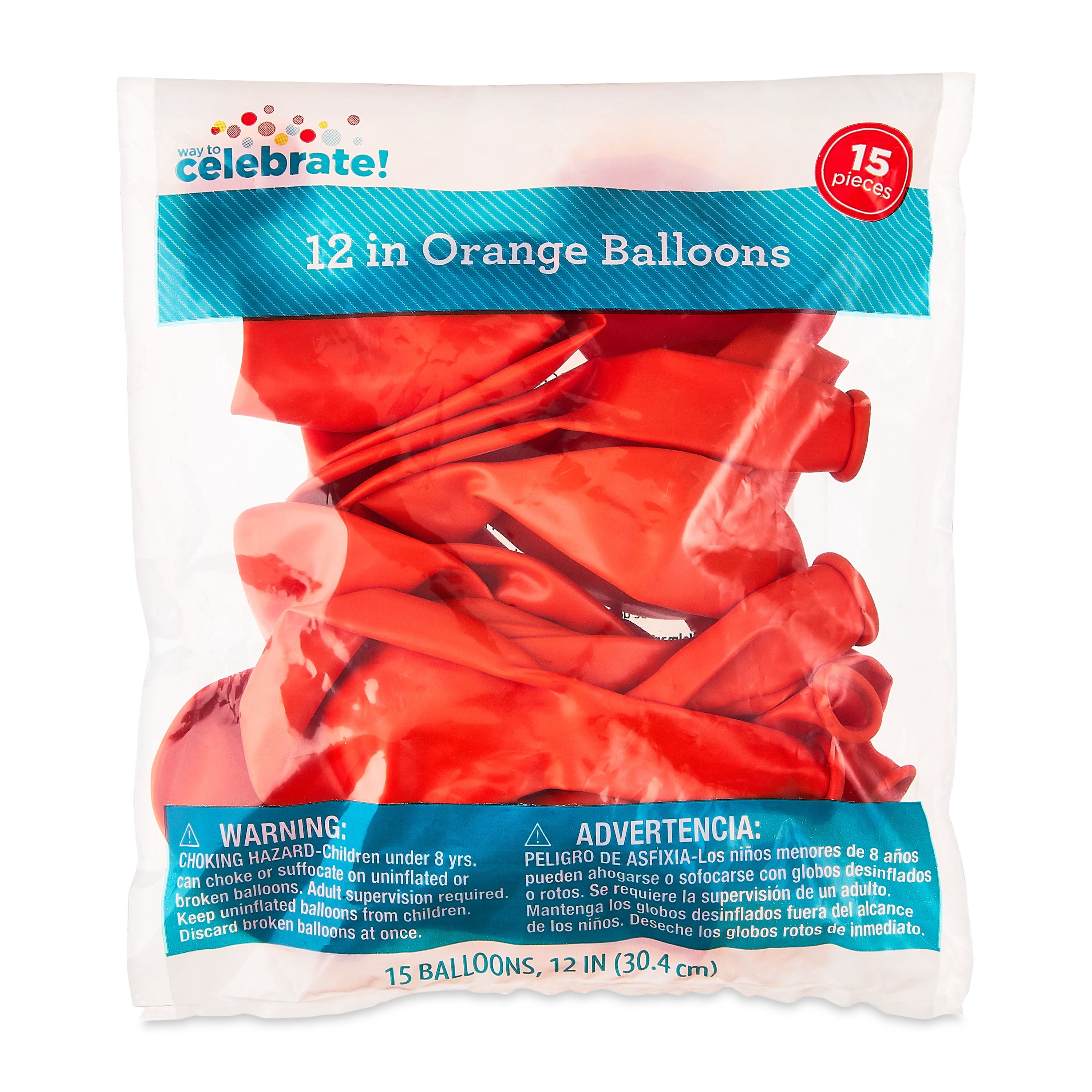 Way To Celebrate Latex Party Balloons, Vibrant Decorative Decor (Orange, 15 Pieces, 12 in) agoic