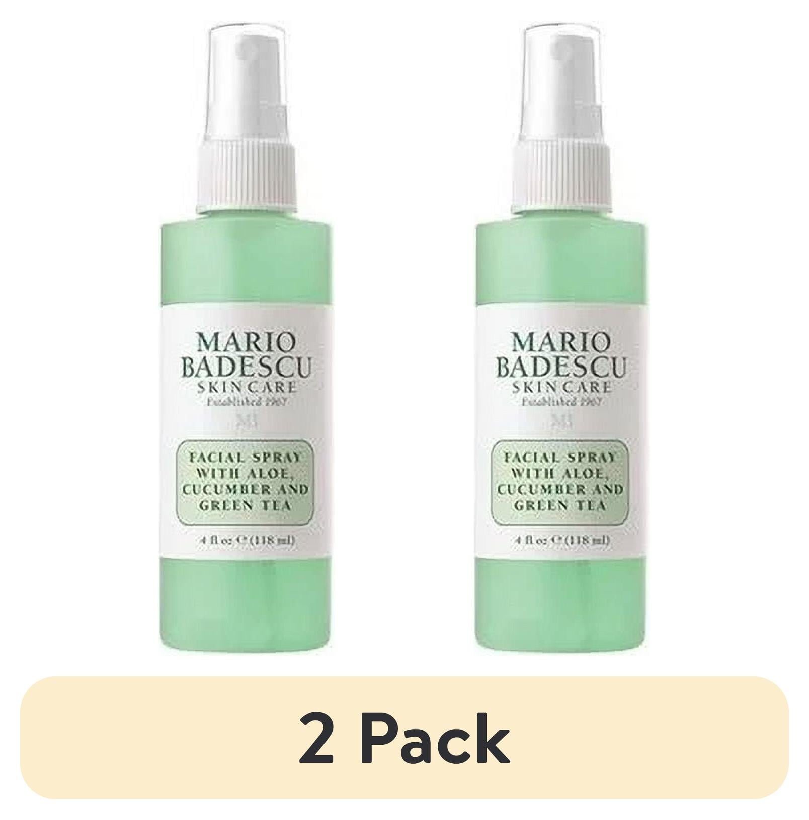 Mario Badescu Facial Spray with Aloe, Cucumber and Green Tea Refreshing Skin Care Toner (Green, 2 Pack, 4 fl oz) exu6e