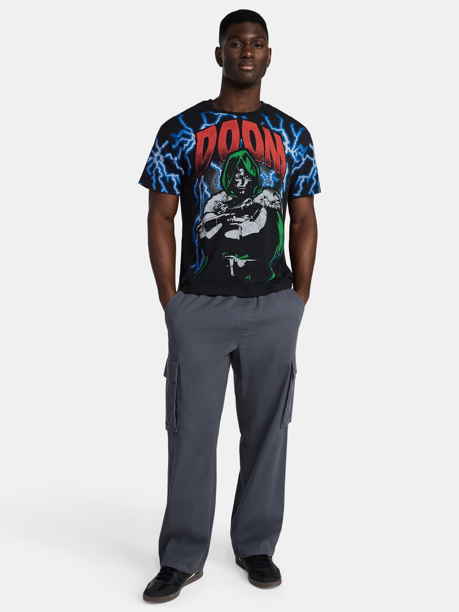 Marvel Dr. Doom Men's Oversized Graphic T-Shirt (Black, XS) z8rdf