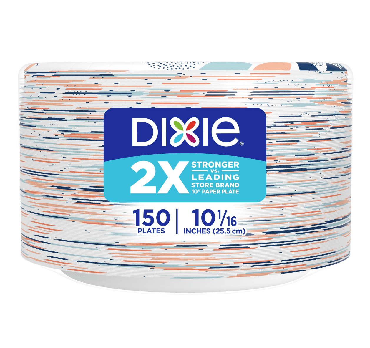 Dixie Disposable Paper Plates, Heavy-Duty Soak-Proof Design (Multi-Color, 10 in, 150 Count) 5pgez