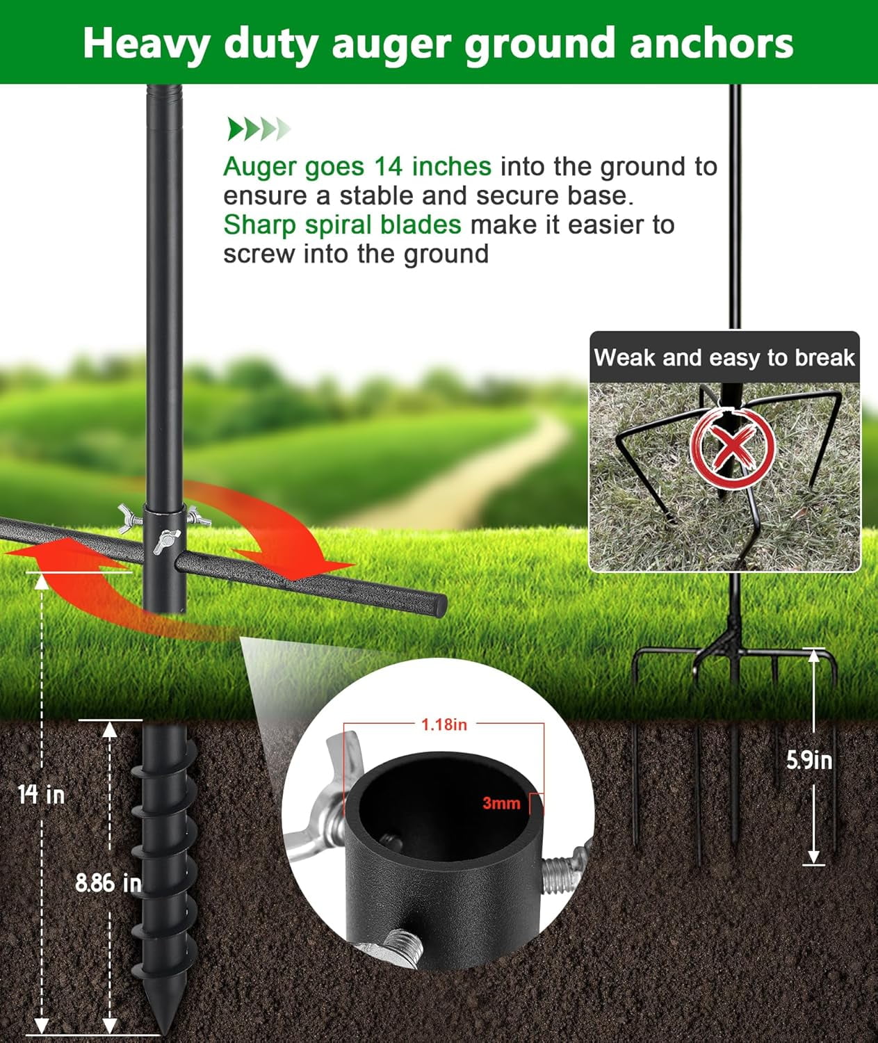 IHOMEPARK Outdoor Bird House Pole, Adjustable Heavy-Duty Metal Feeder Stand (Black, 60 in) ye2q1