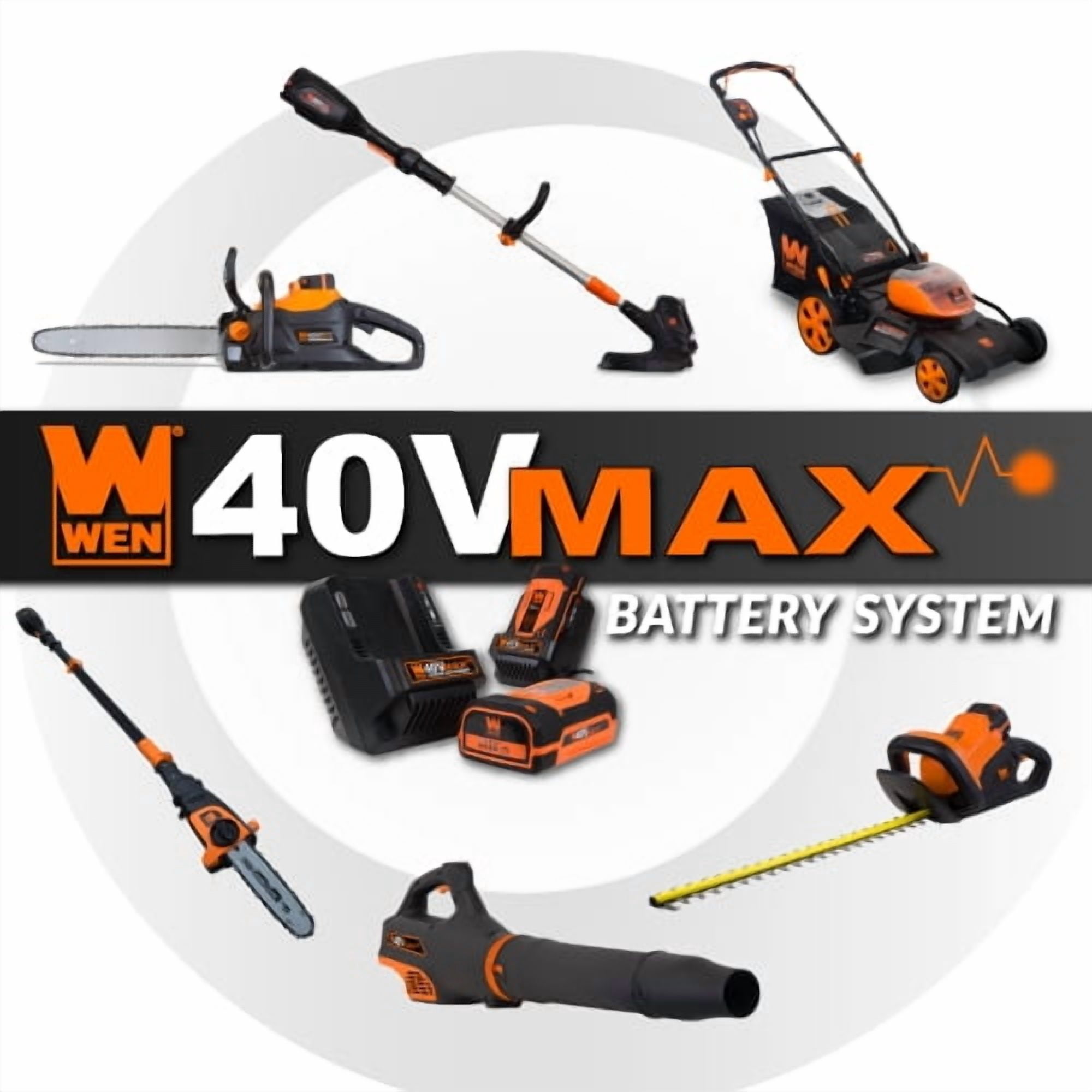 WEN 40V Max Lithium Ion 19-Inch Cordless 3-in-1 Lawn Mower with Dual Batteries and 16-Gallon Collection Bag (Black, 19 in) jqh0z