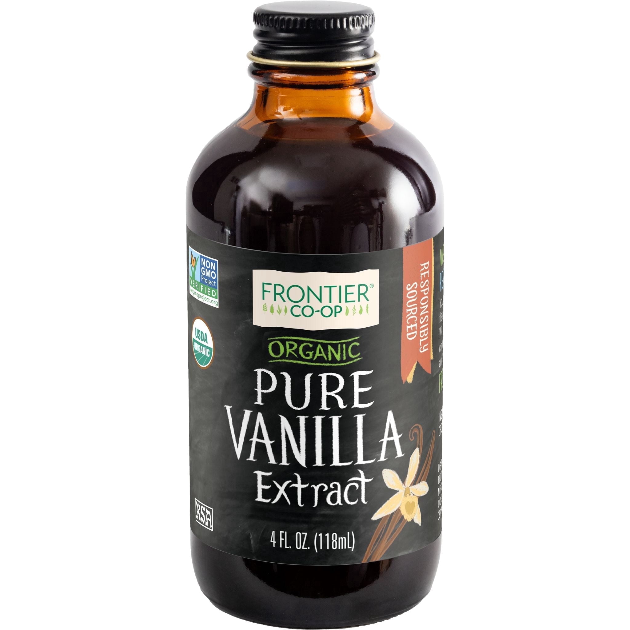 Frontier Co-op Organic Pure Vanilla Extract (Brown, 4 fl oz) mvw93
